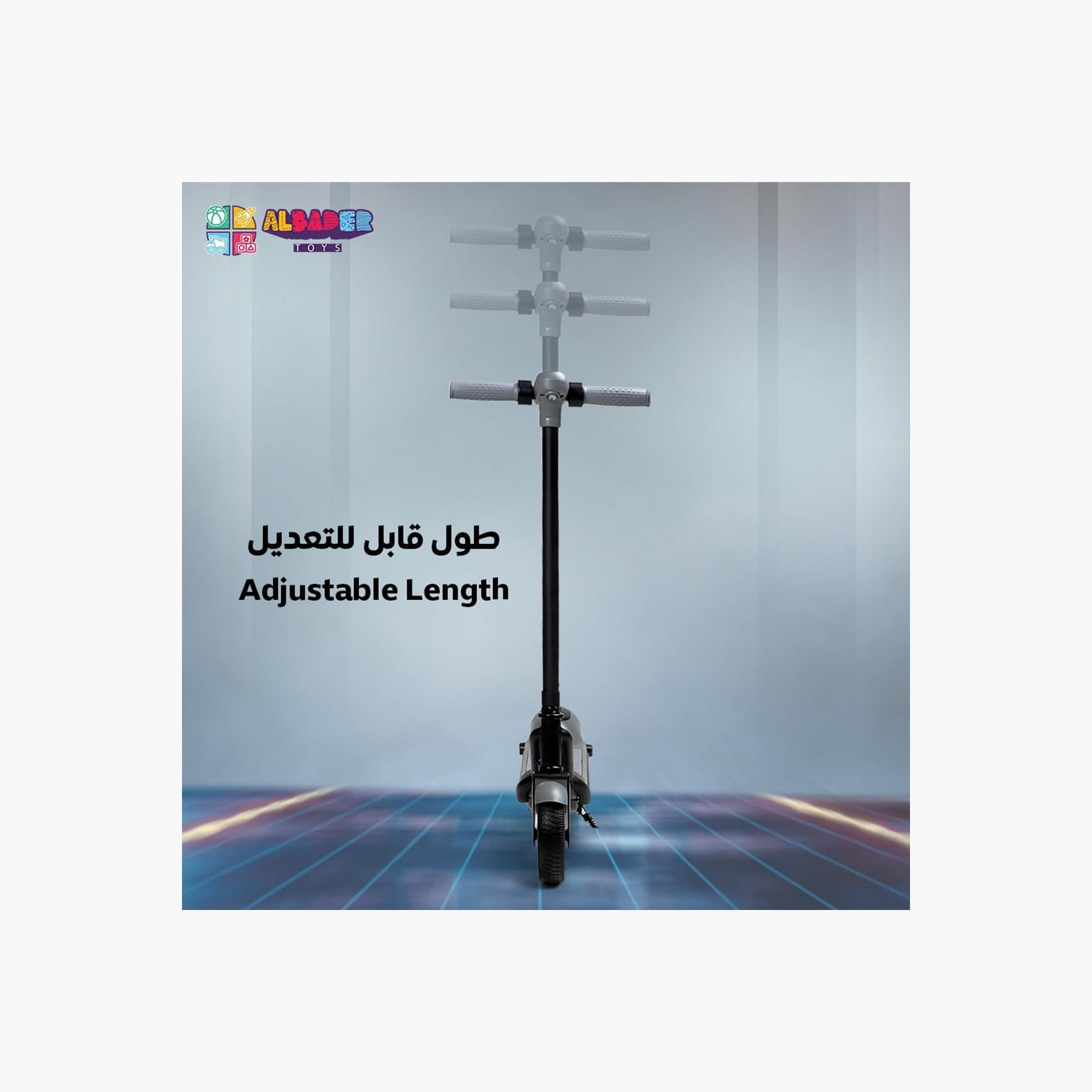 سكوتر كهربائي صغير للاطفال مع قاعدة مضيئة، لعبة سكوتر كهربائي قابل لاعادة الشحن بمحرك 24 فولت مع عجلات مضيئة، سكوتر دفع كهربائي قابل للطي والتعديل للاطفال من البدر-toys-outdoor-scooters-image-2