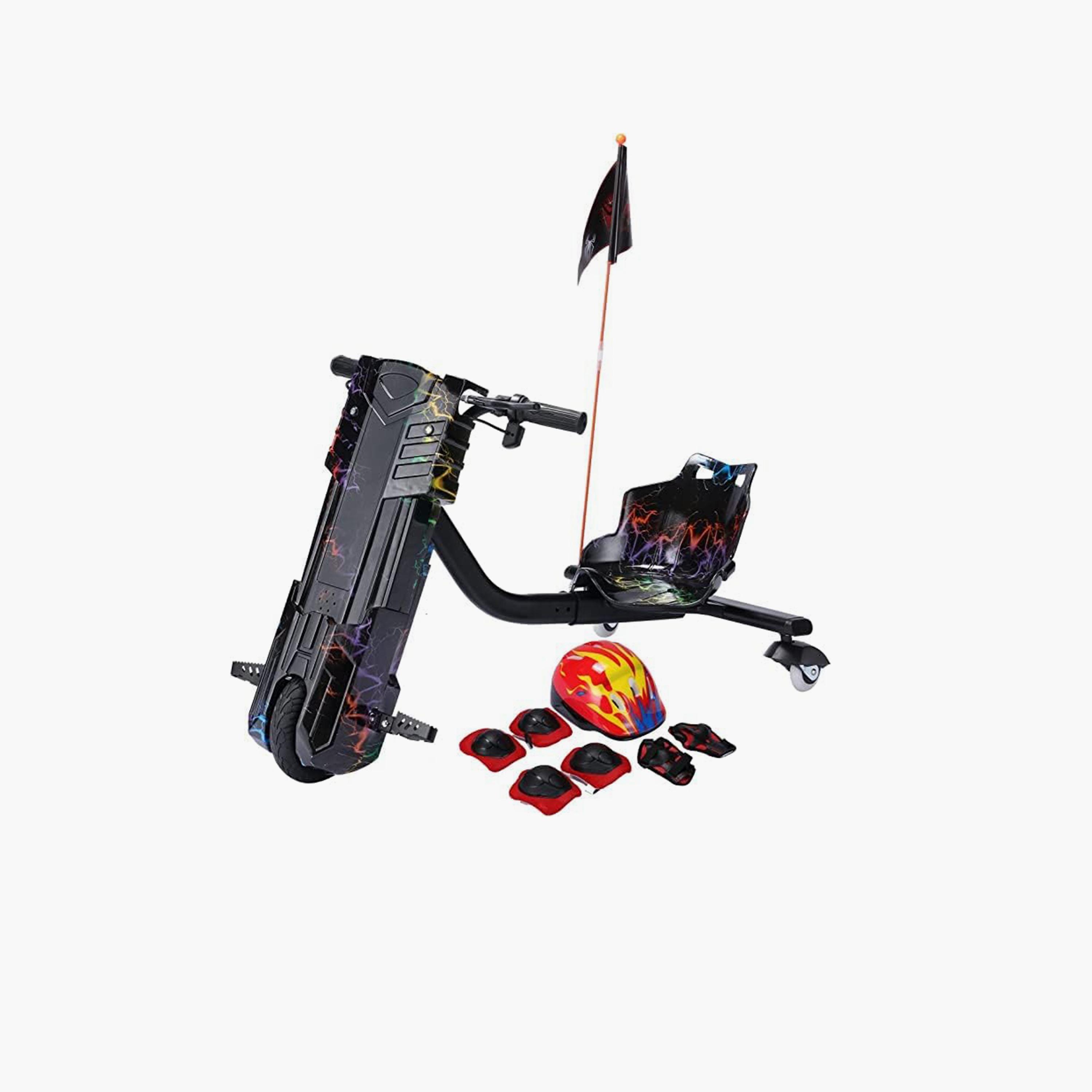 ALBADER Electric Drift Scooter For Kids With 3 Speeds, LED Lights, Bluetooth | B0F8RFNMG51-sports-gear-scooters-image-1