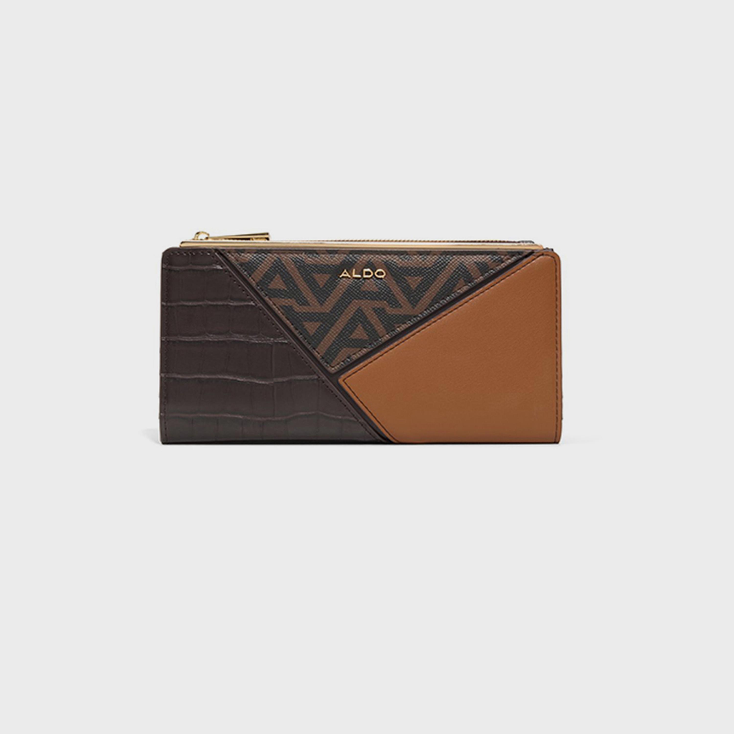 ألدو- محفظة لون متباين إغلاق بالطي | 21 × 11 × 2 سم-women-bagsandwallets-wallets-image-1