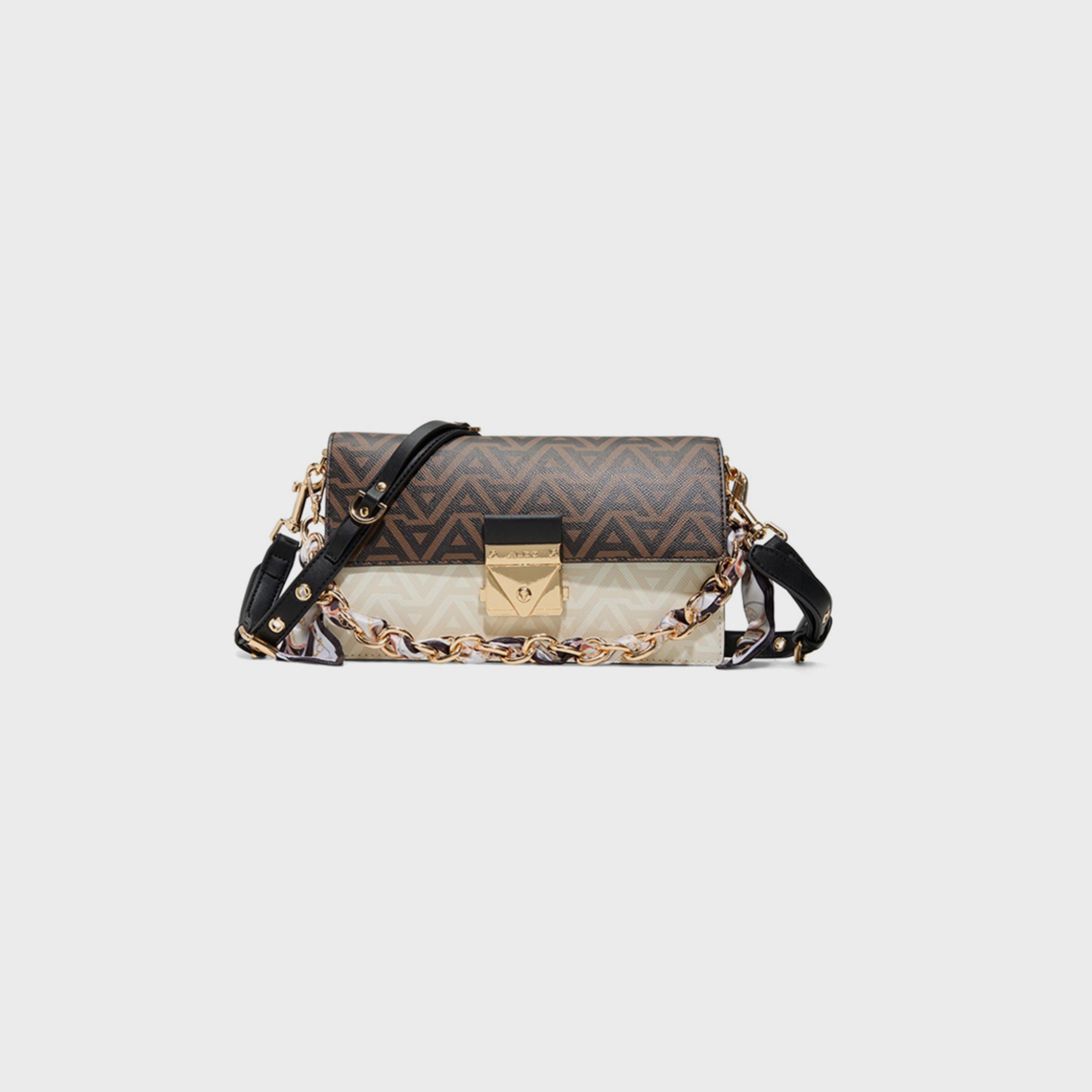 ألدو- شنطة كروس أحرف مونوغرام غطاء قلاب وحزام سلسلة | 26 × 16 × 10 سم-women-bagsandwallets-handbags-image-4