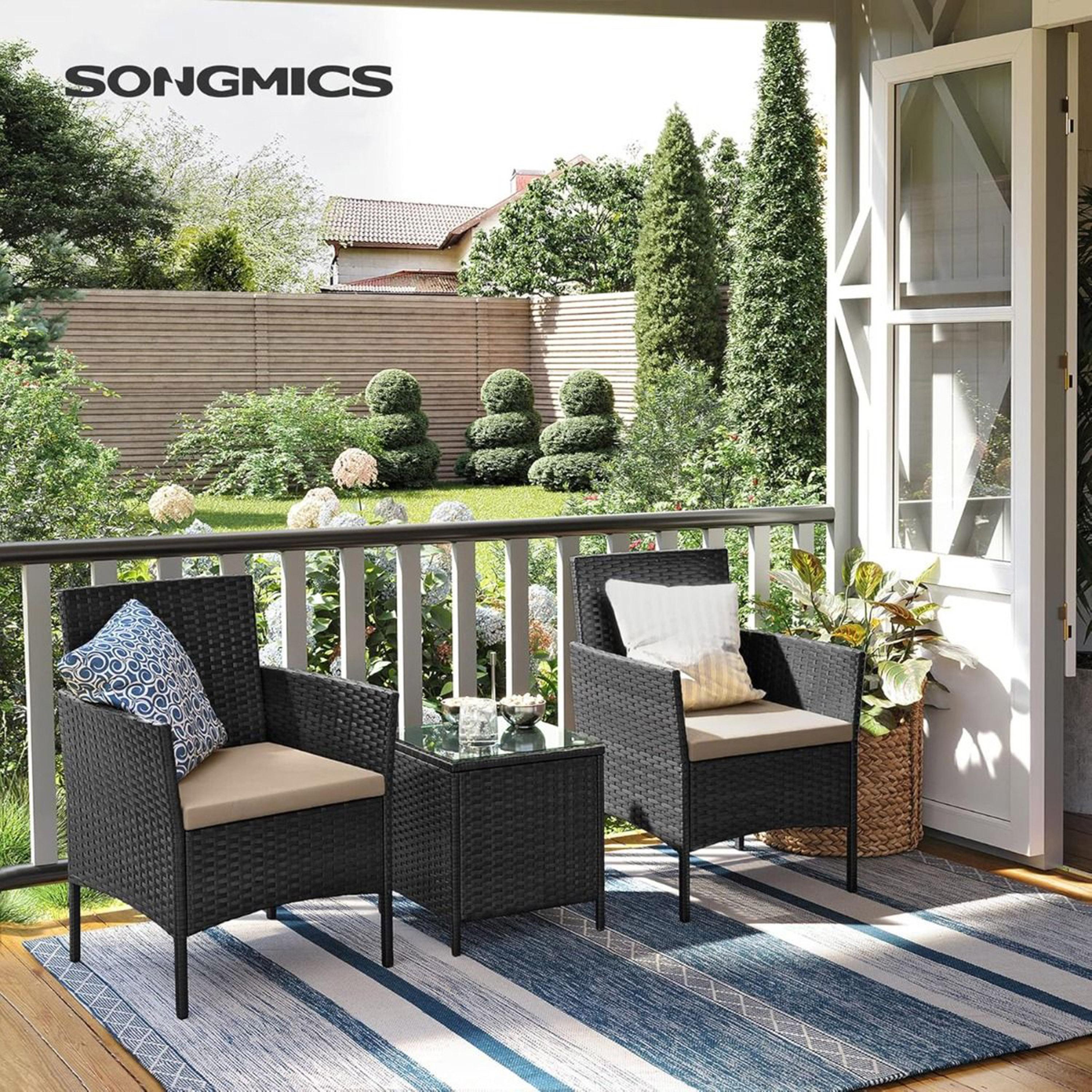 Songmics 2-Seater Outdoor Lounge Set with Table