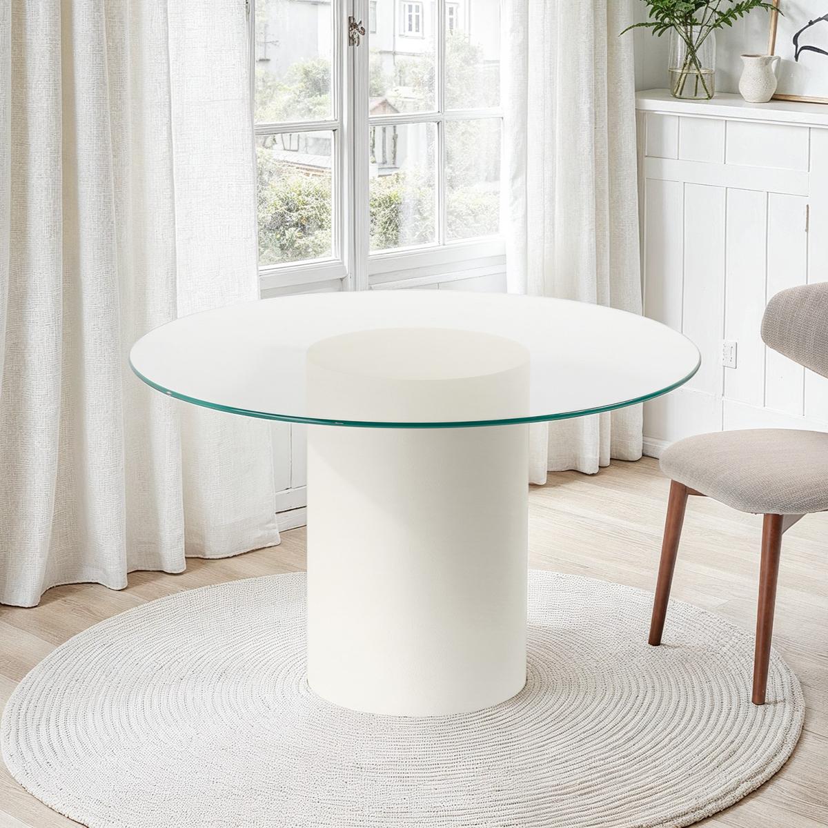 Studio Obliq Willow 4-Seater Glass Top Dining Table