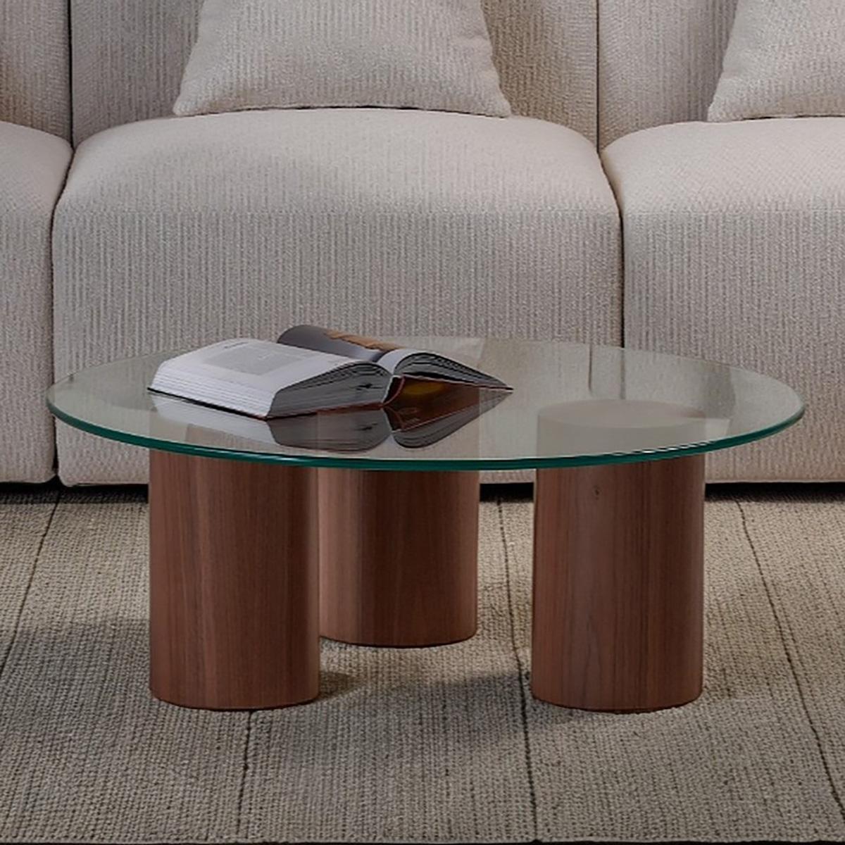 Studio Obliq Circle Glass Top Coffee Table