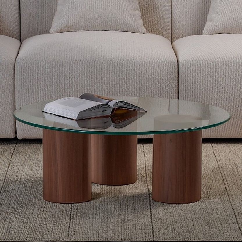 Shop Design Box Circle Glass Top Coffee Table | Home Centre UAE