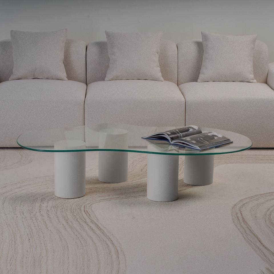 Studio Obliq Cloudy Glass Top Coffee Table