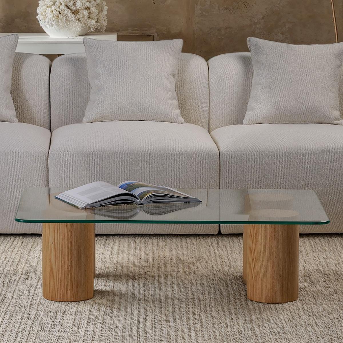 Studio Obliq Rectangle Glass Top Coffee Table