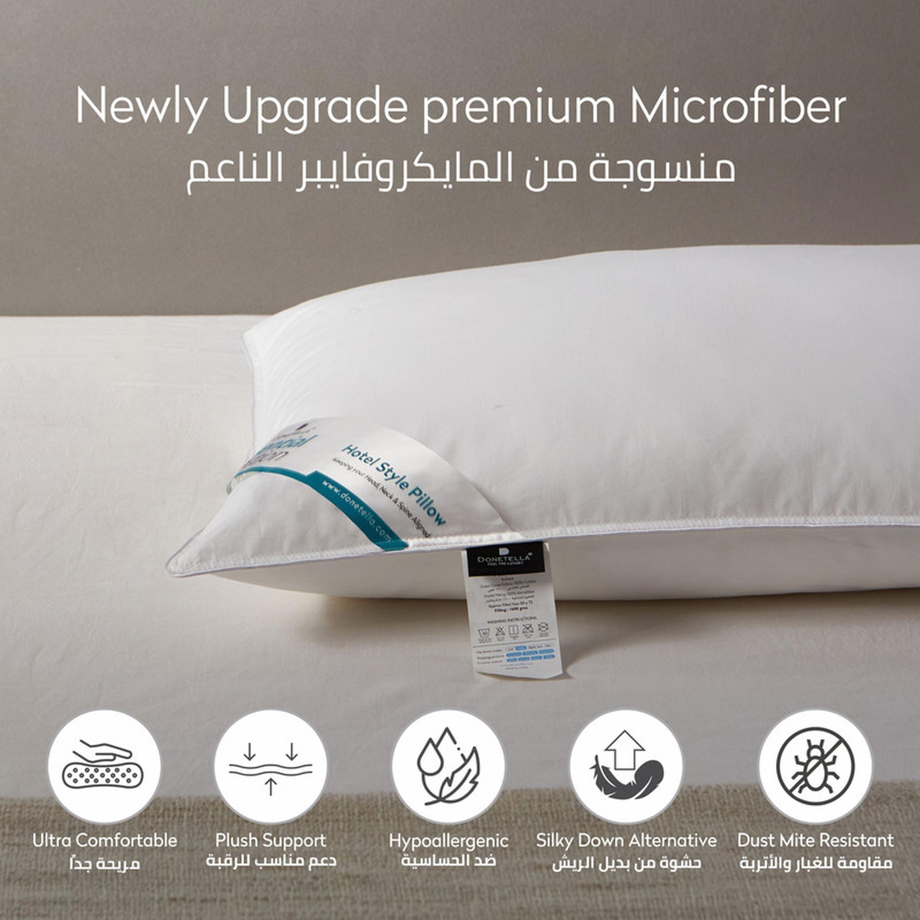 Luxury 4-Piece Down Alternative Filling Microfibre Top Hotel Pillow Set - 75x50 cms-household-bedding-pillows-image-3