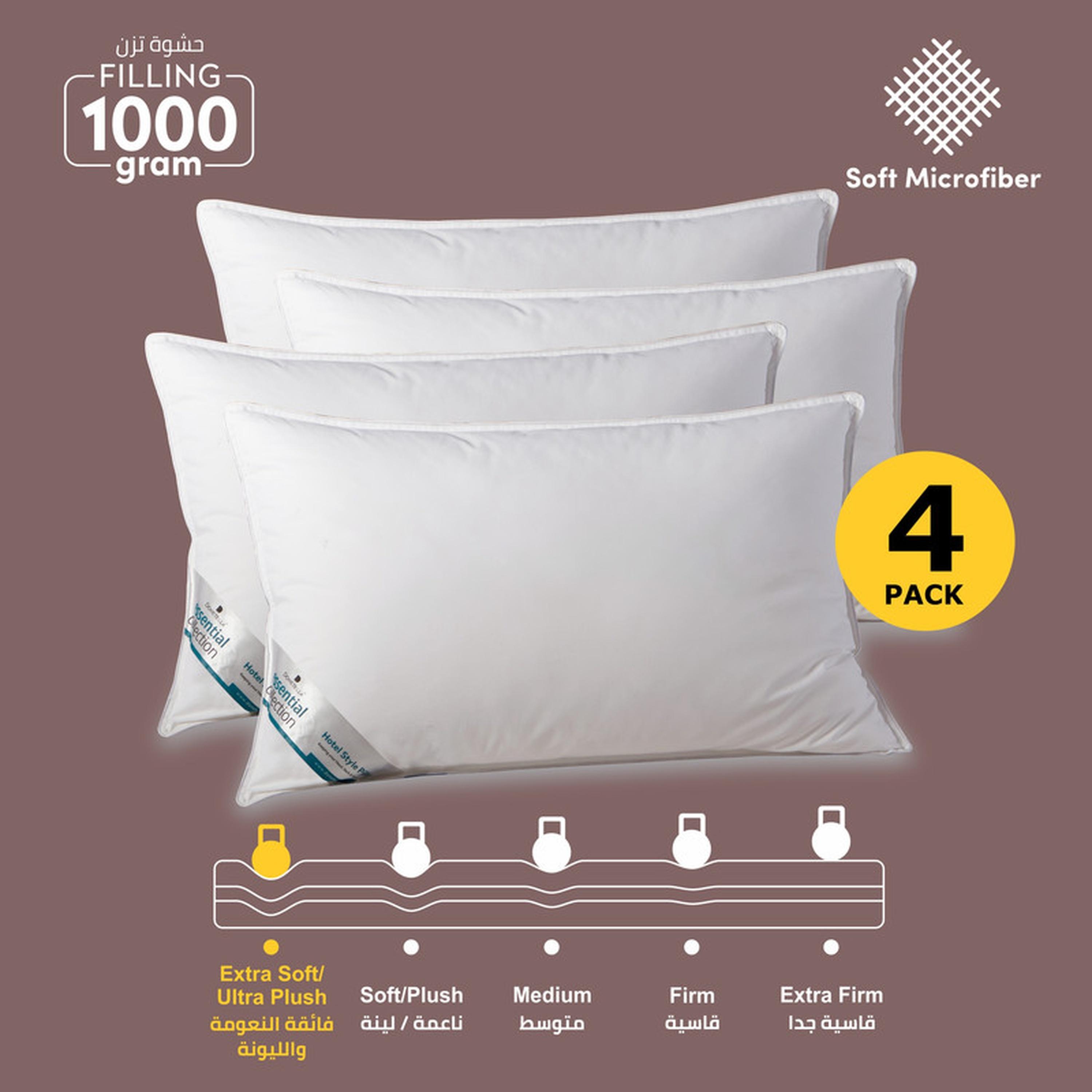 Luxury 4-Piece Down Alternative Filling Microfibre Top Hotel Pillow Set - 75x50 cms-household-bedding-pillows-image-7