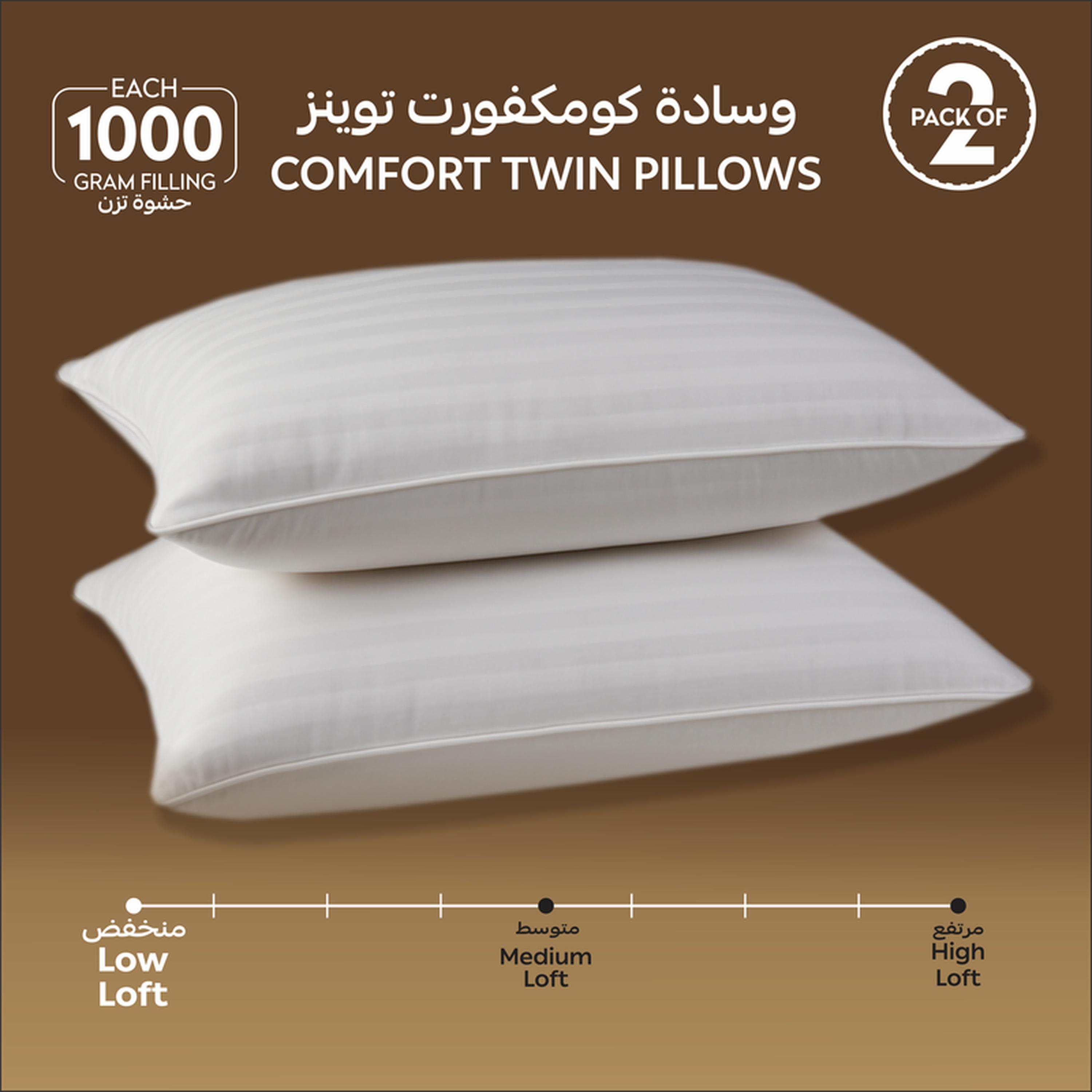 Luxury 2-Piece Down Alternative Filling Microfibre Top Hotel Pillow Set - 75x50 cms-household-bedding-pillows-image-1