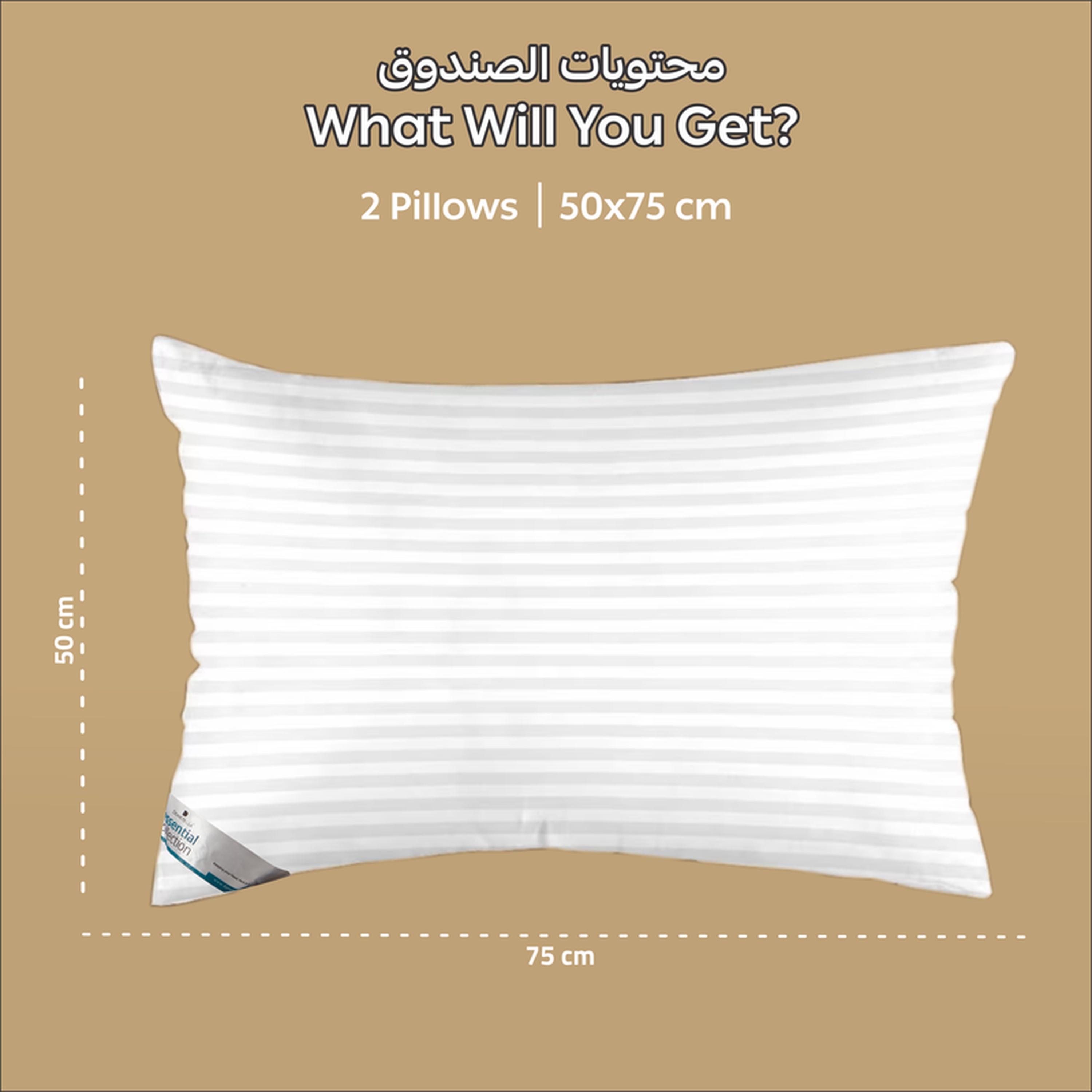 Luxury 2-Piece Down Alternative Filling Microfibre Top Hotel Pillow Set - 75x50 cms-household-bedding-pillows-image-2