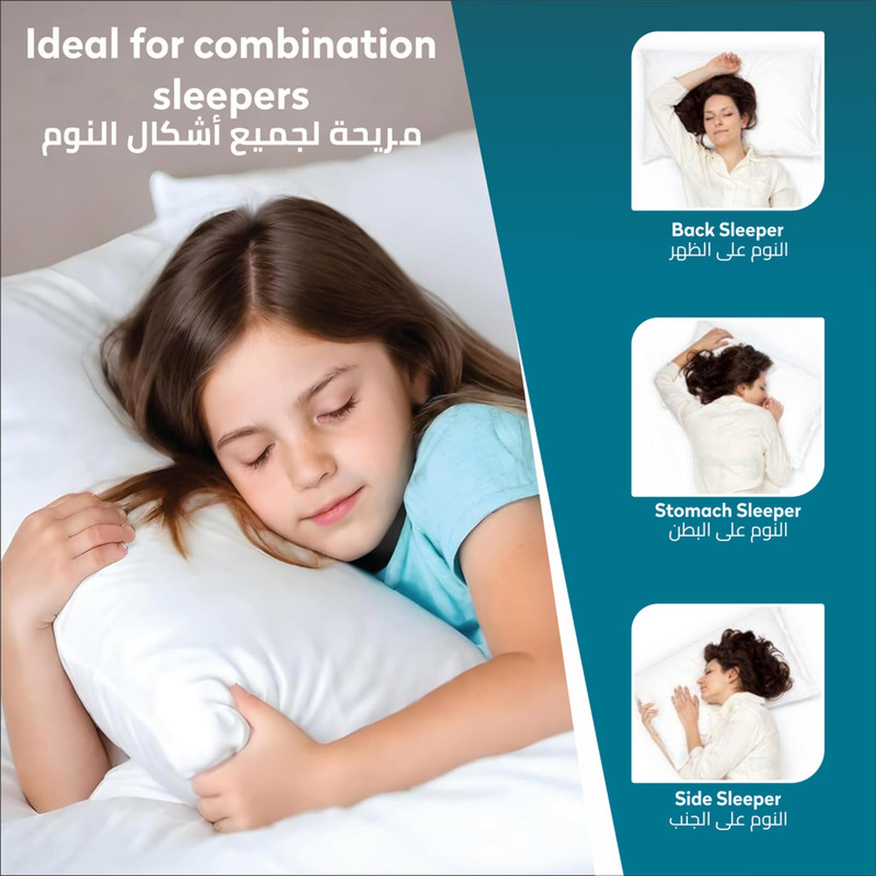 Luxury 2-Piece Down Alternative Filling Microfibre Mid Loft Hotel Pillow Set - 75x50 cms-household-bedding-pillows-image-4