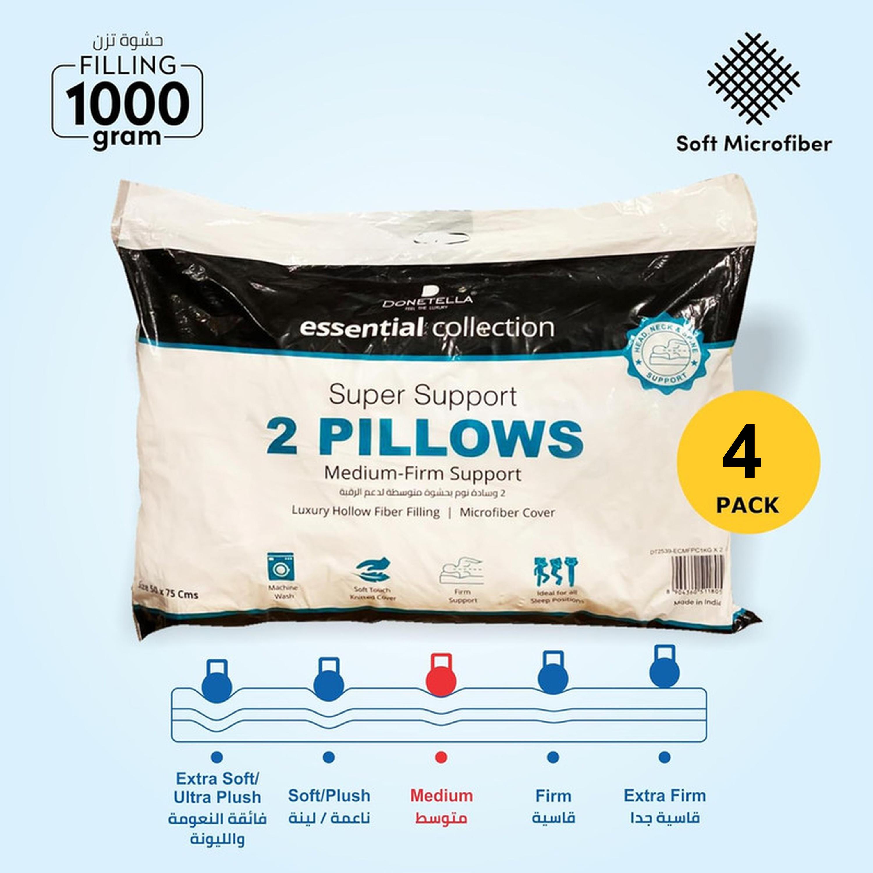 وسائد فندقية ميد لوفت بسطح ألياف دقيقة 4 قطع من دونتيلا -  50x75 سم-household-bedding-pillows-image-3
