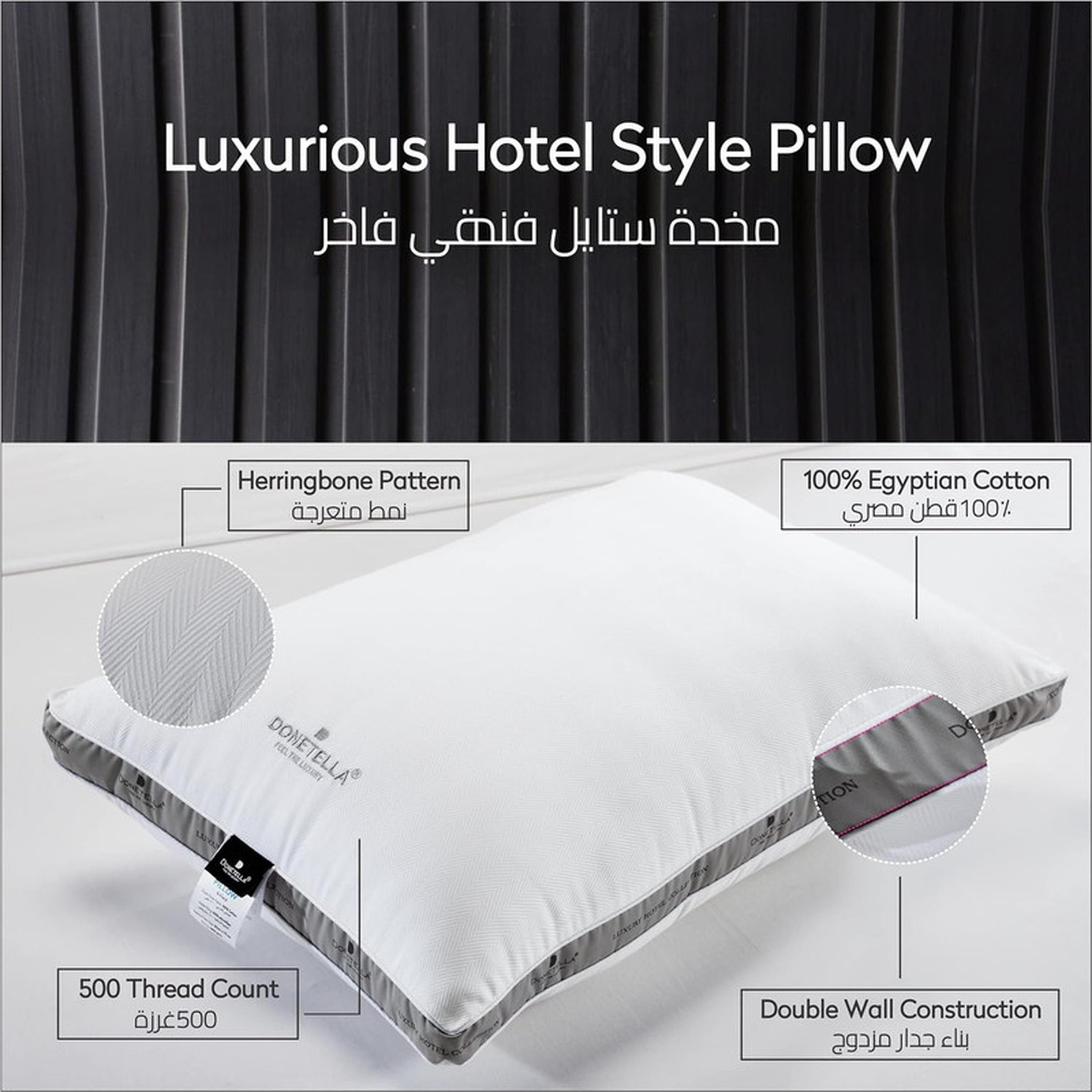 وسادة فندقية فاخرة من القطن المصري 500 خيط من دونتيلا - 50×75 سم-household-bedding-pillows-image-5