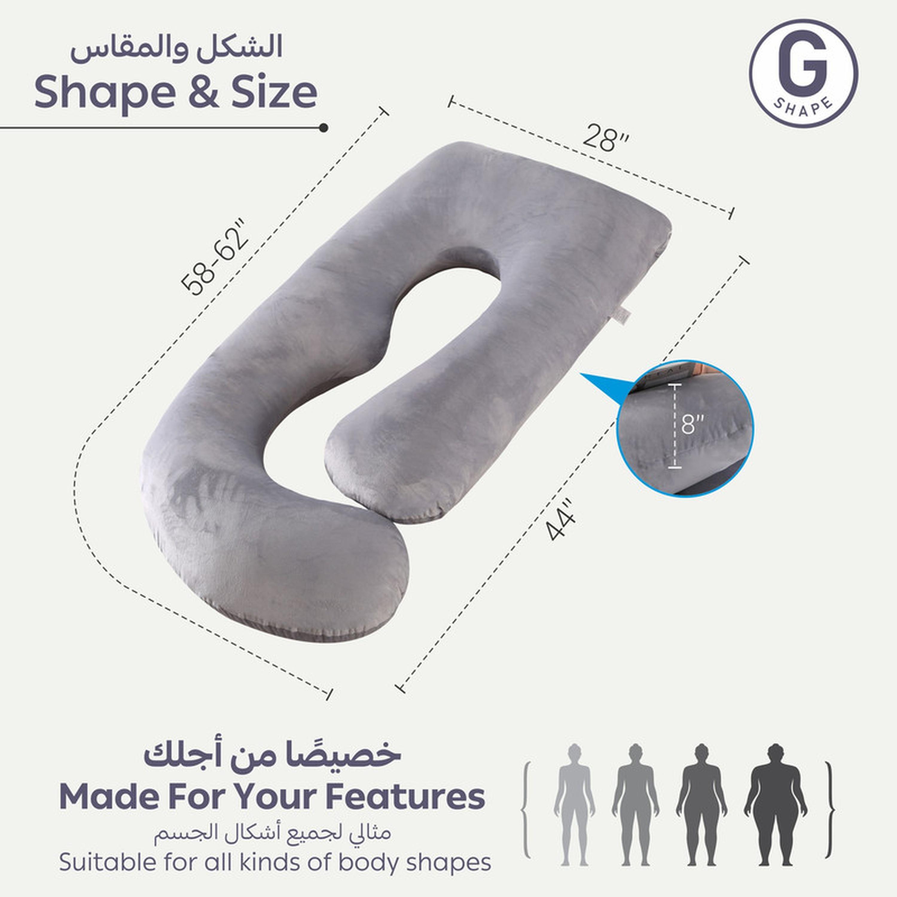 وسادة حمل داعمة للجسم كله 58 بوصة على شكل حرف G من دونتيلا-household-bedding-pillows-image-2