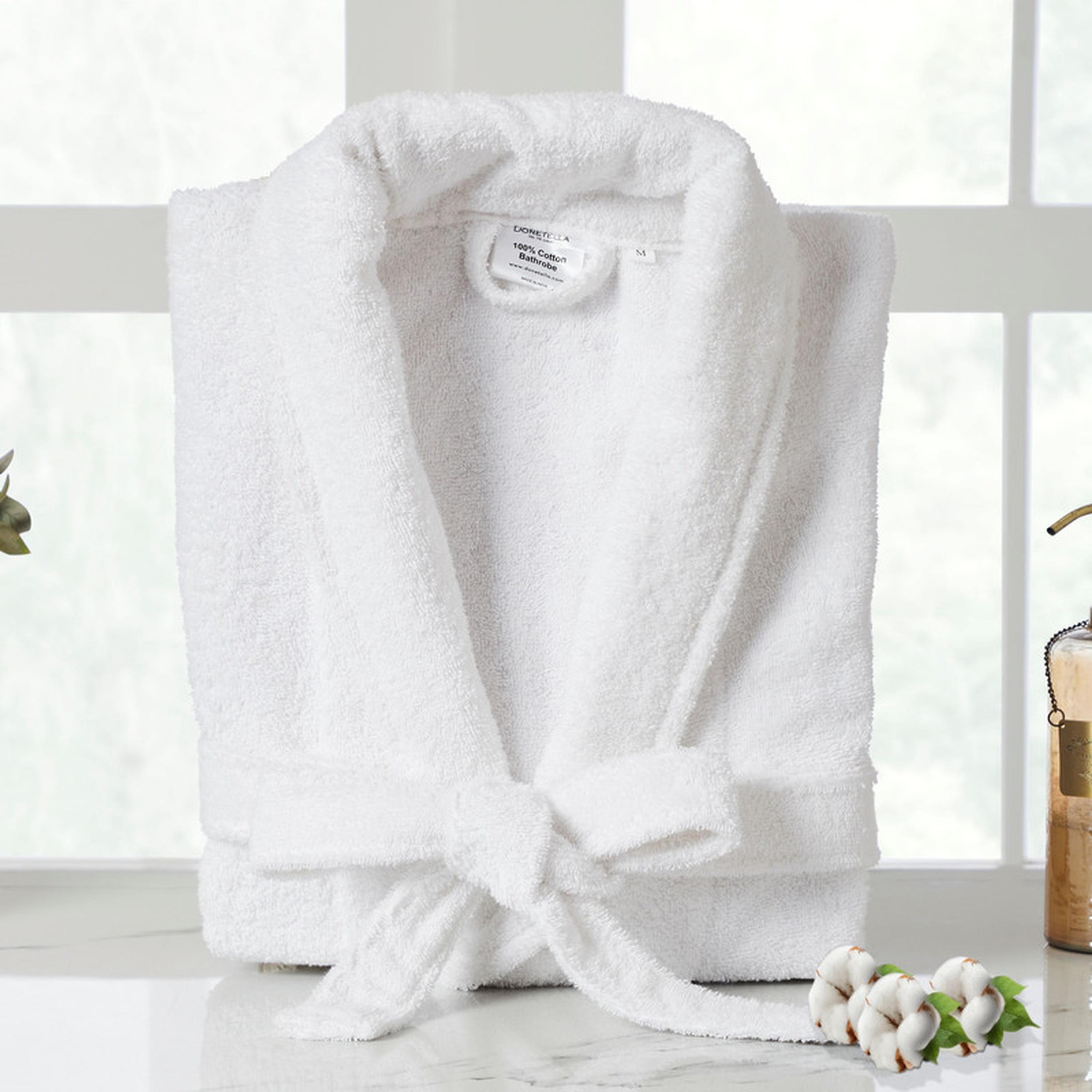 Solid 400 GSM Cotton Terry Shawl Collar Bathrobe with Pockets - Small & Medium-household-bathandlaundry-bathlinen-bathrobesandslippers-bathrobes-image-1