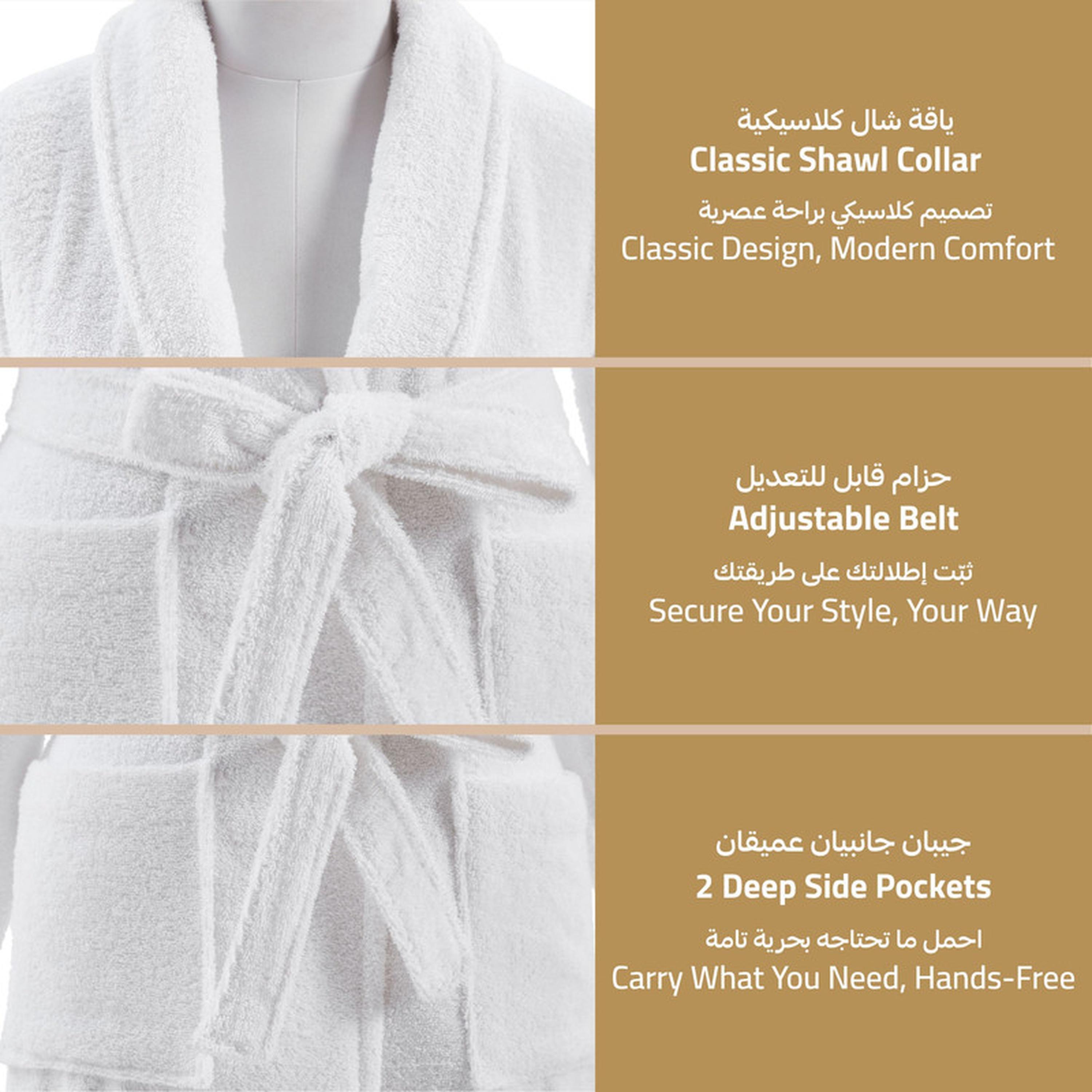 Solid 400 GSM Cotton Terry Shawl Collar Bathrobe with Pockets - Small & Medium-household-bathandlaundry-bathlinen-bathrobesandslippers-bathrobes-image-2