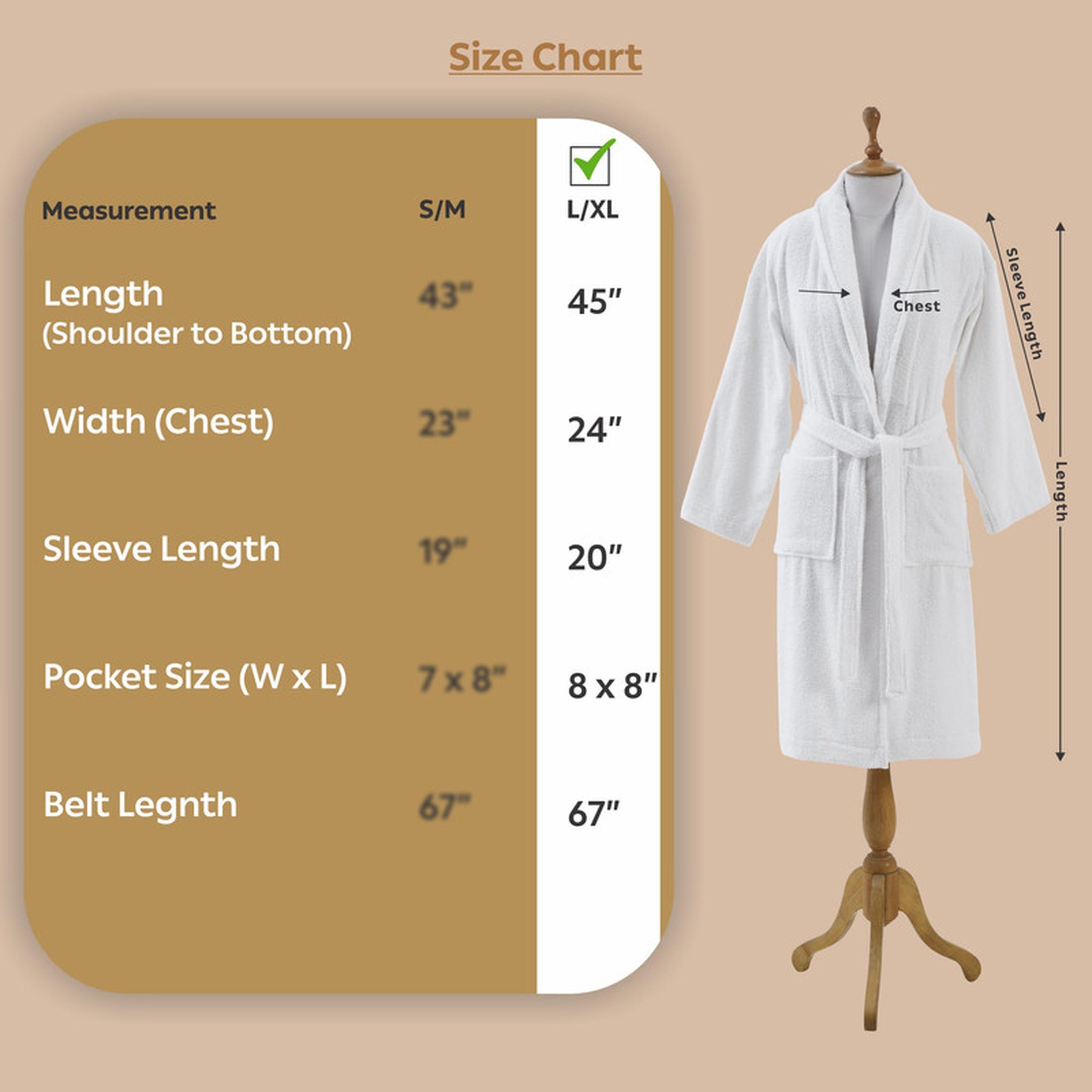 Solid 400 GSM Cotton Terry Shawl Collar Bathrobe with Pockets - Large & Extra Large-household-bathandlaundry-bathlinen-bathrobesandslippers-bathrobes-image-3