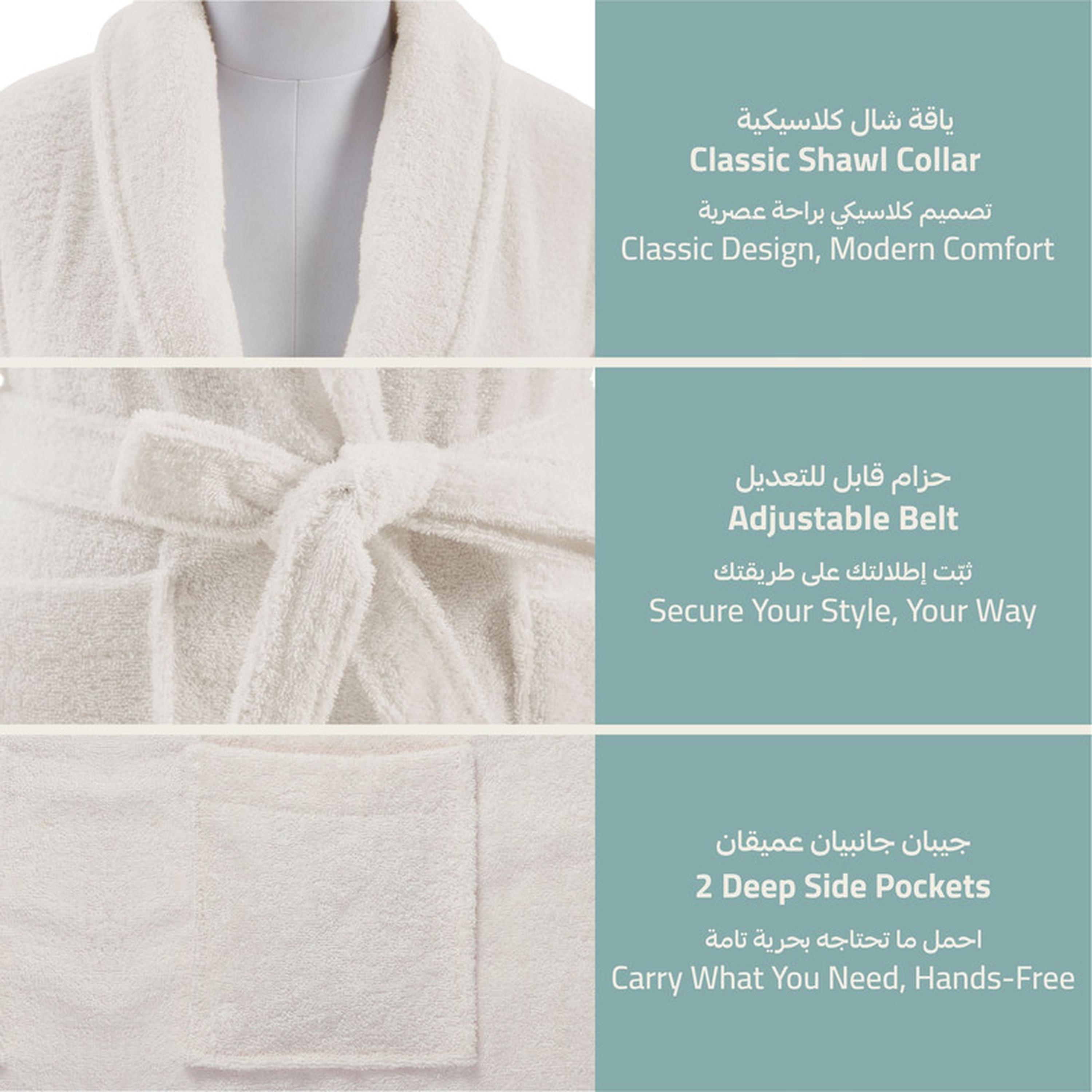 Solid 400 GSM Cotton Terry Shawl Collar Bathrobe with Pockets - Large & Extra Large-household-bathandlaundry-bathlinen-bathrobesandslippers-bathrobes-image-2