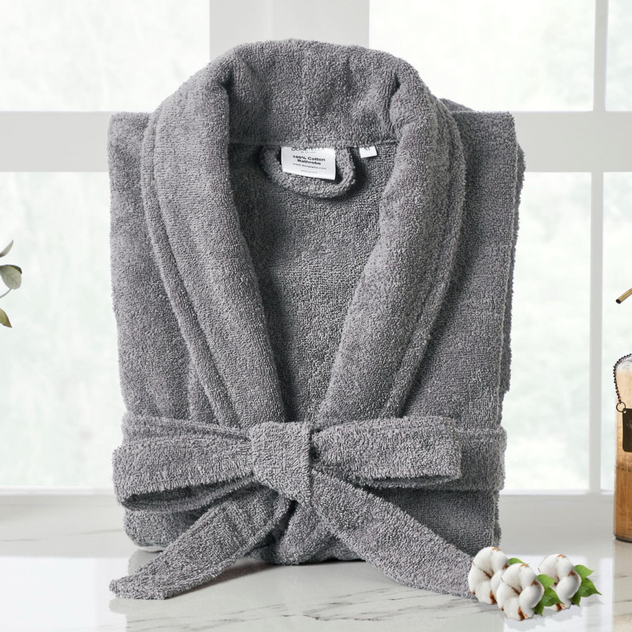 Solid 400 GSM Cotton Terry Shawl Collar Bathrobe with Pockets - Small & Medium-household-bathandlaundry-bathlinen-bathrobesandslippers-bathrobes-image-1