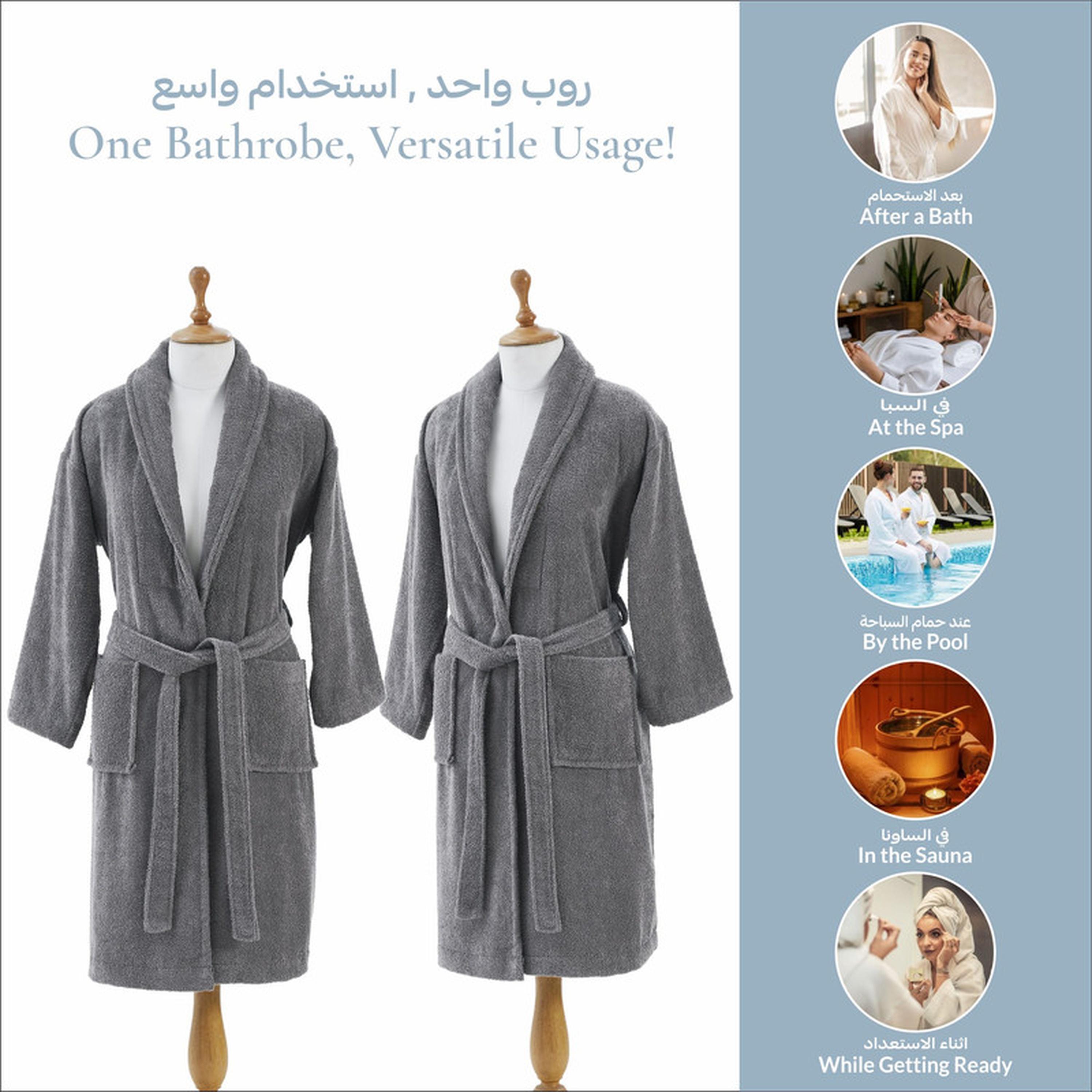 Solid 400 GSM Cotton Terry Shawl Collar Bathrobe with Pockets - Small & Medium-household-bathandlaundry-bathlinen-bathrobesandslippers-bathrobes-image-5