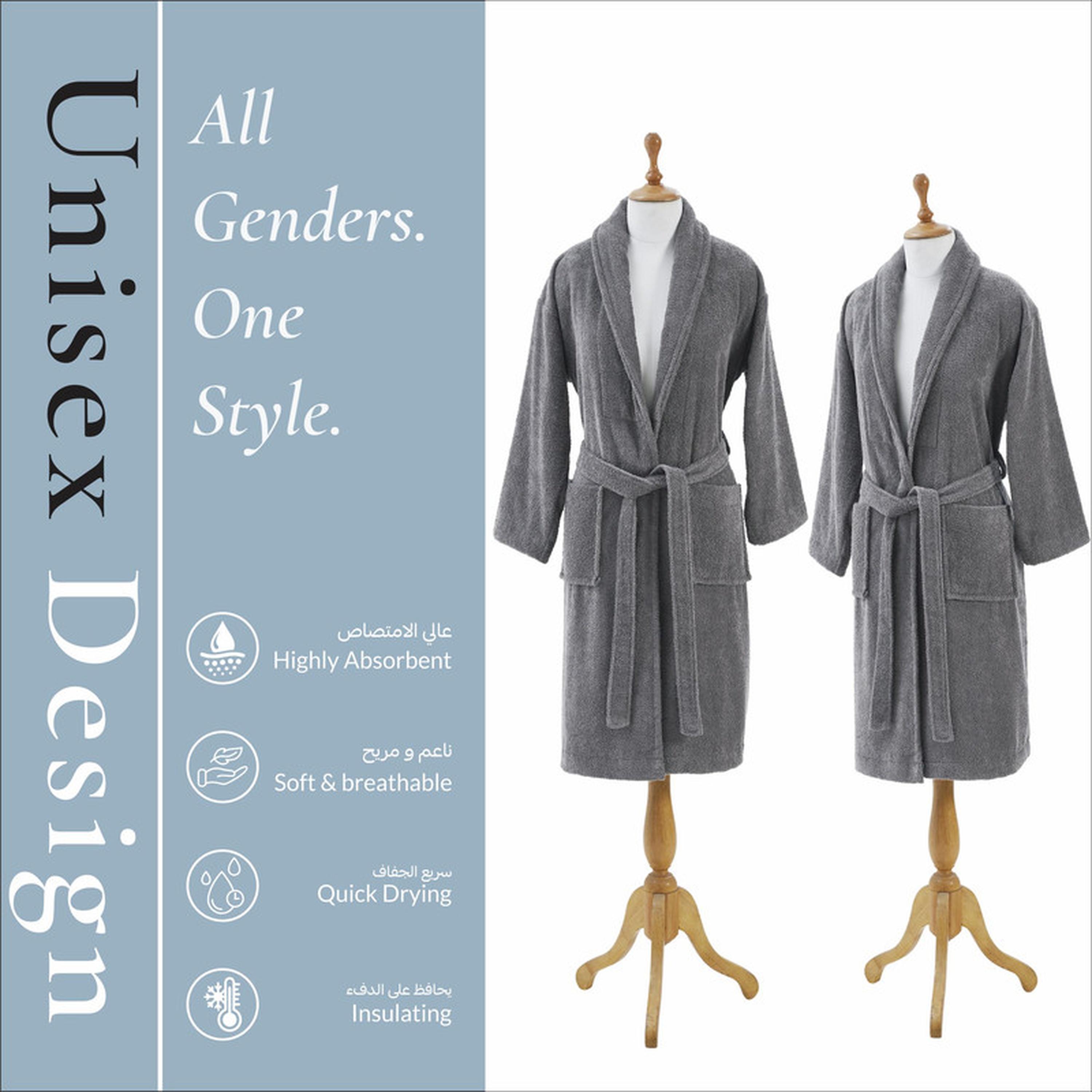 Solid 400 GSM Cotton Terry Shawl Collar Bathrobe with Pockets - Small & Medium-household-bathandlaundry-bathlinen-bathrobesandslippers-bathrobes-image-6