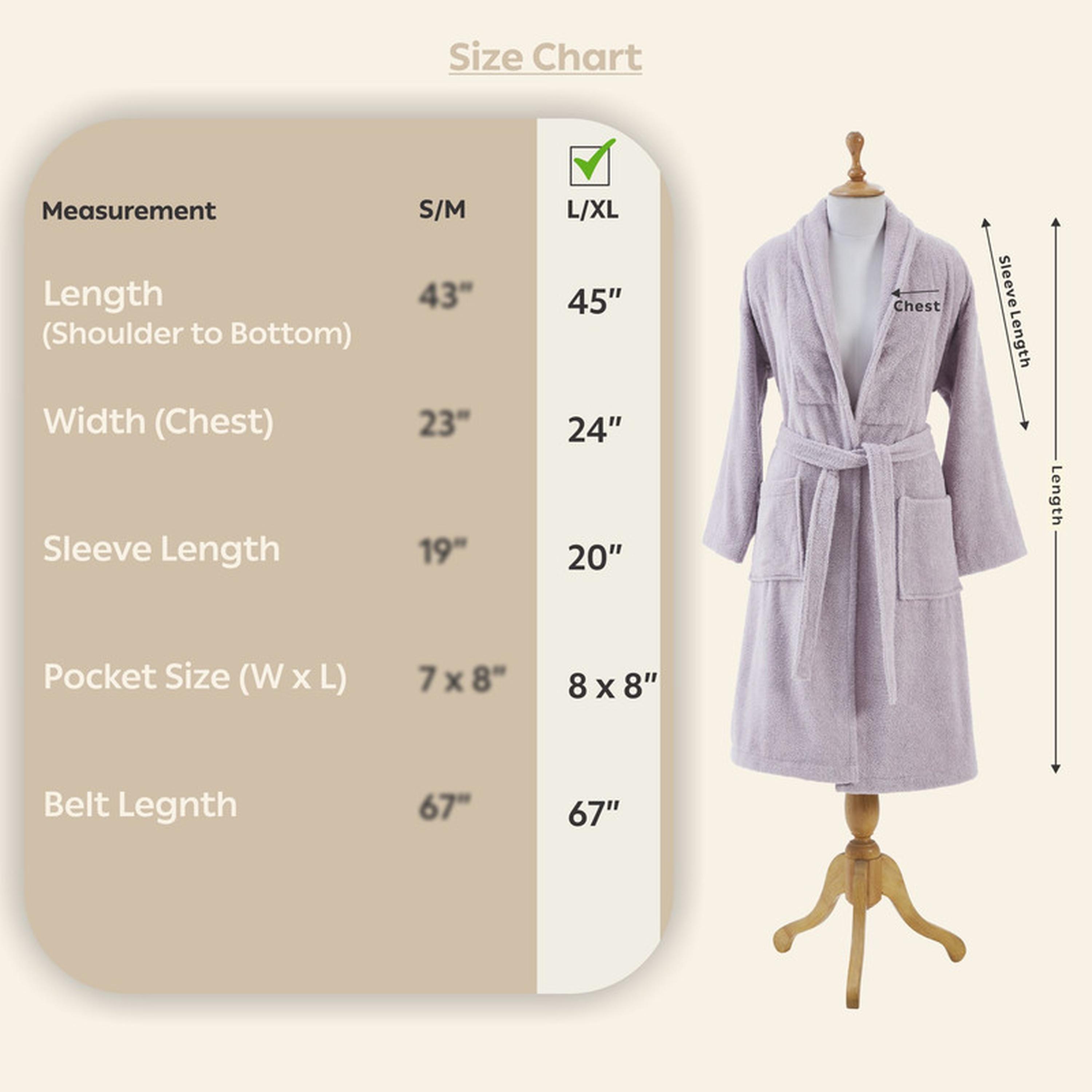 Solid 400 GSM Cotton Terry Shawl Collar Bathrobe with Pockets - Large & Extra Large-household-bathandlaundry-bathlinen-bathrobesandslippers-bathrobes-image-3