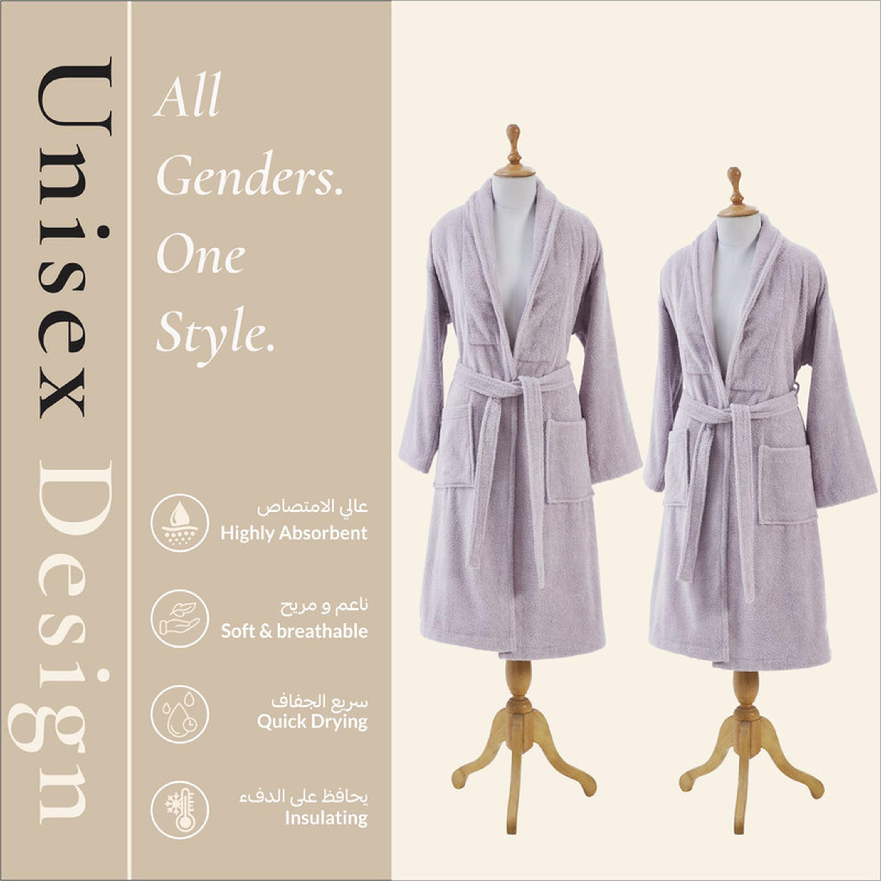 Solid 400 GSM Cotton Terry Shawl Collar Bathrobe with Pockets - Large & Extra Large-household-bathandlaundry-bathlinen-bathrobesandslippers-bathrobes-image-6