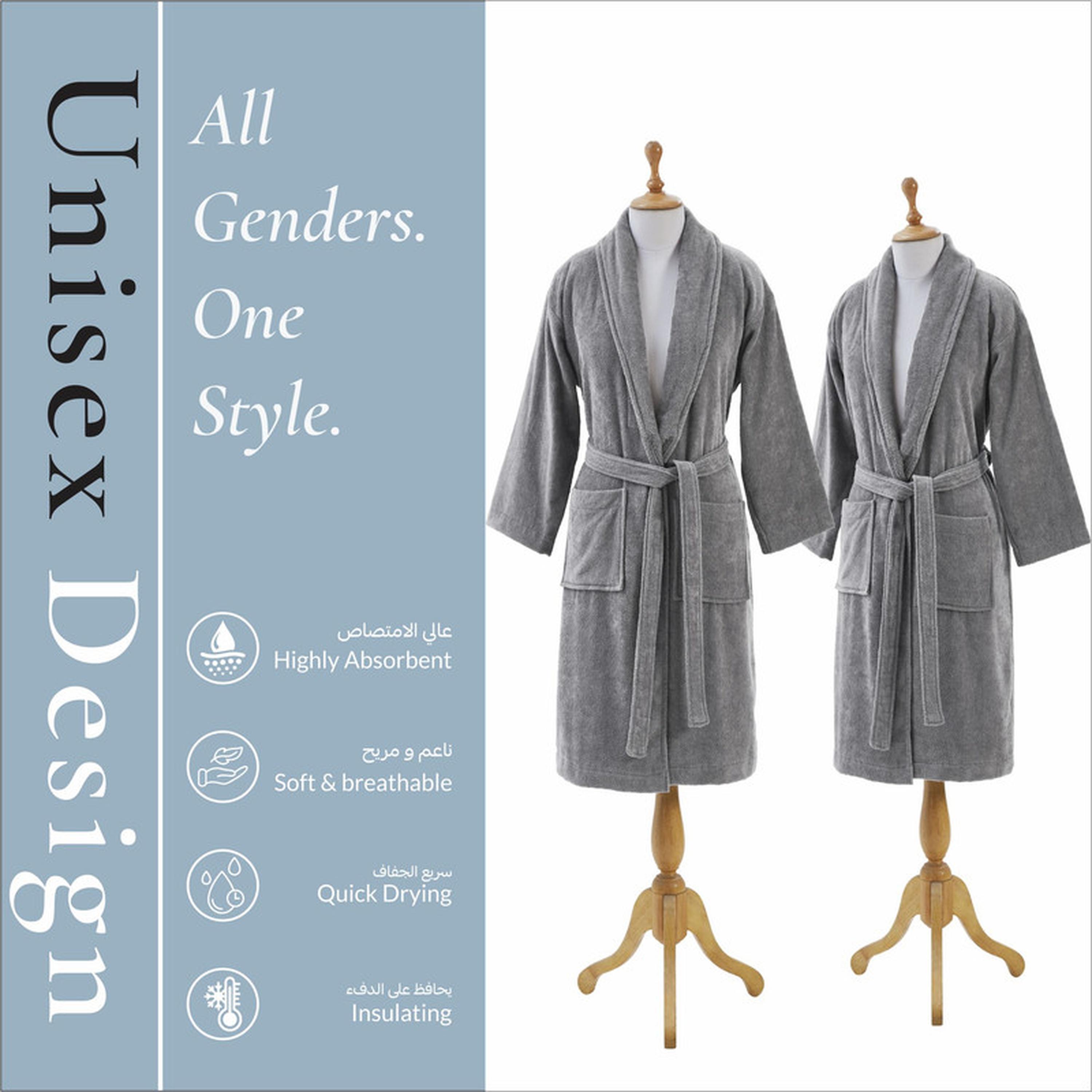 Solid 400 GSM Cotton Velour Shawl Collar Bathrobe with Pockets - Small & Medium-household-bathandlaundry-bathlinen-bathrobesandslippers-bathrobes-image-6