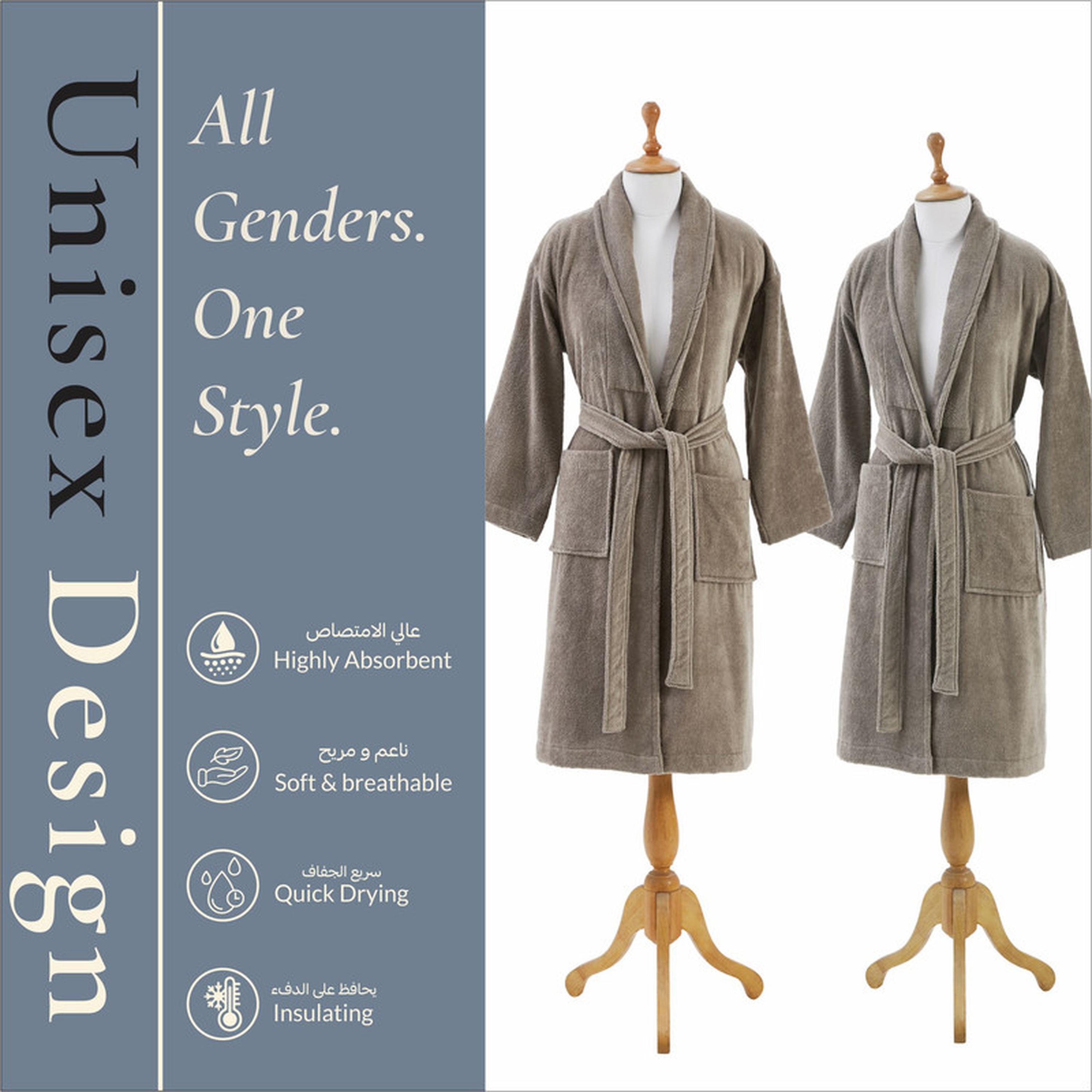 Solid 400 GSM Velour Shawl Collar Bathrobe with Pockets - Large & Extra Large-household-bathandlaundry-bathlinen-bathrobesandslippers-bathrobes-image-6