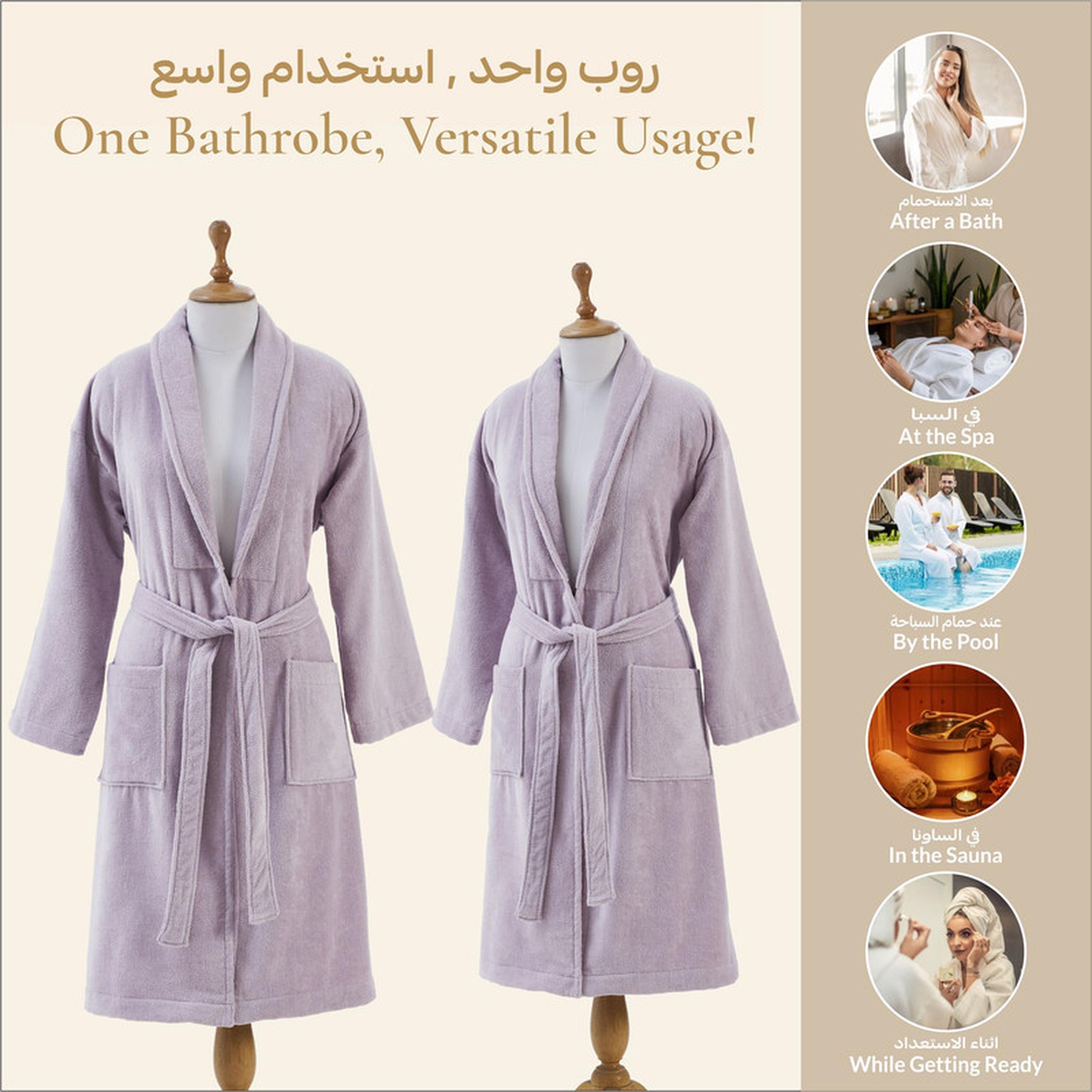 Solid 400 GSM Cotton Velour Shawl Collar Bathrobe with Pockets - Small & Medium-household-bathandlaundry-bathlinen-bathrobesandslippers-bathrobes-image-5