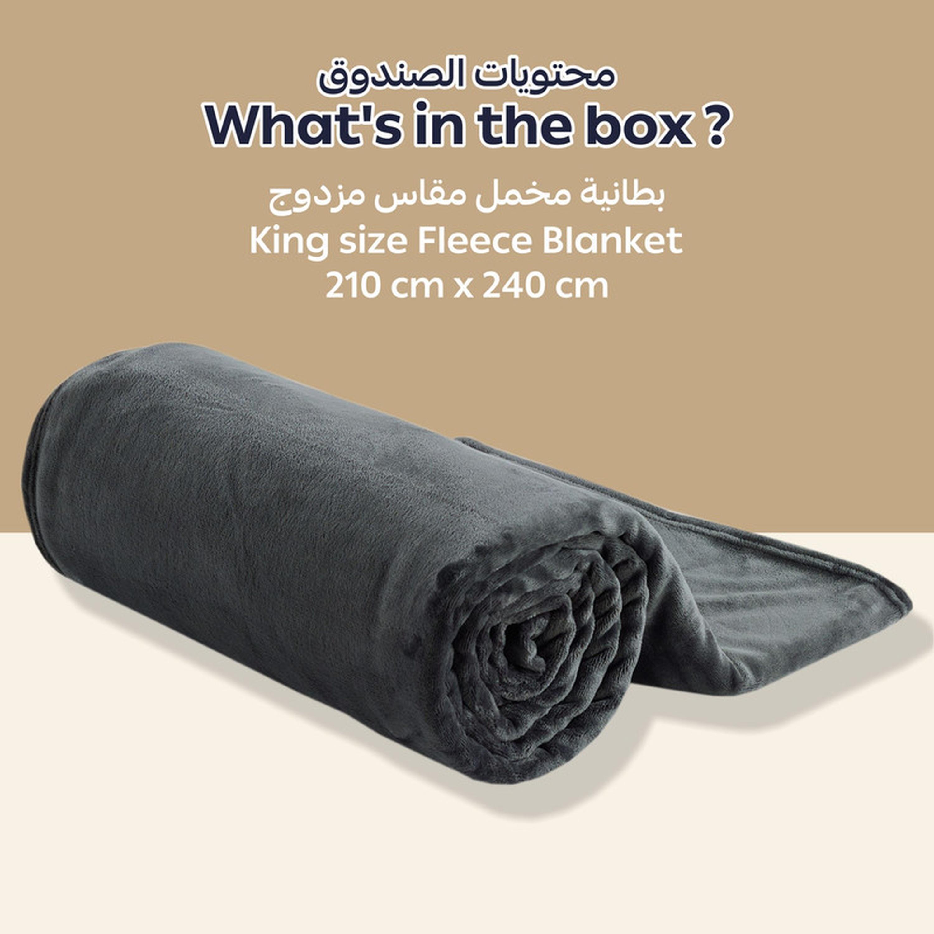 Textured Fleece King Blanket - 210x240 cms-household-bedding-blankets-image-3