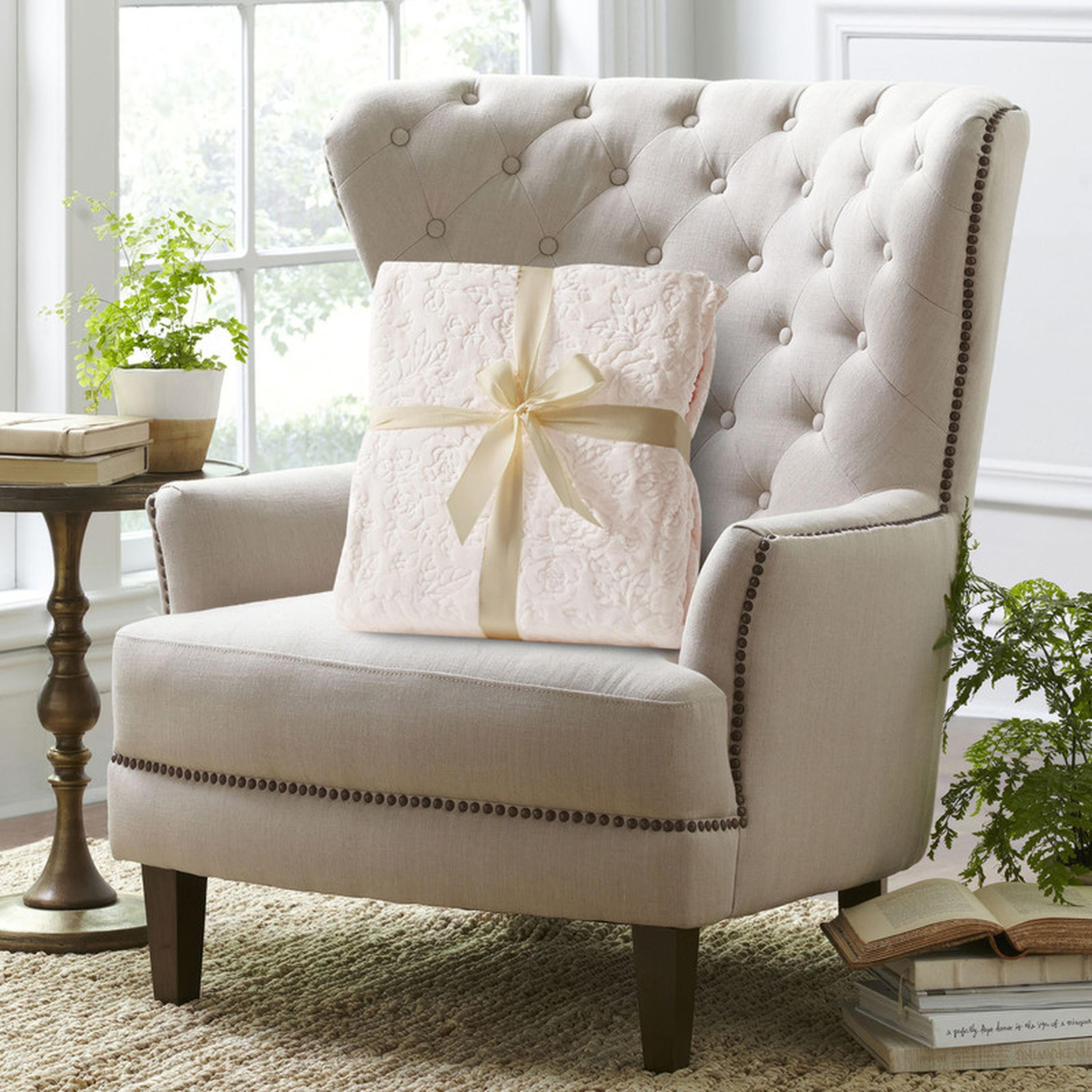 Floral Textured Fleece Single Blanket - 170x210 cms-household-bedding-blankets-image-2