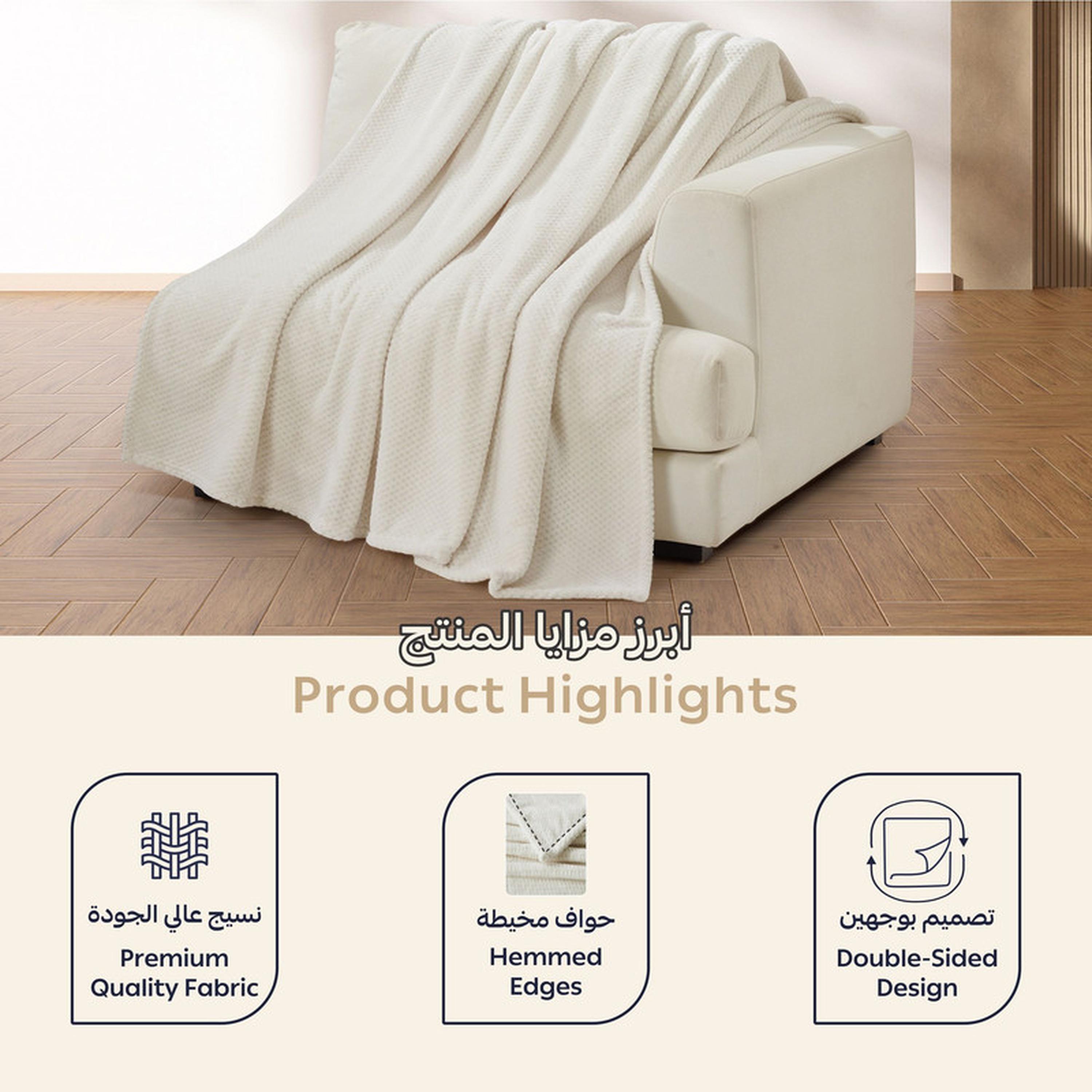 Waffle Textured Fleece King Blanket - 210x240 cms-household-bedding-blankets-image-4