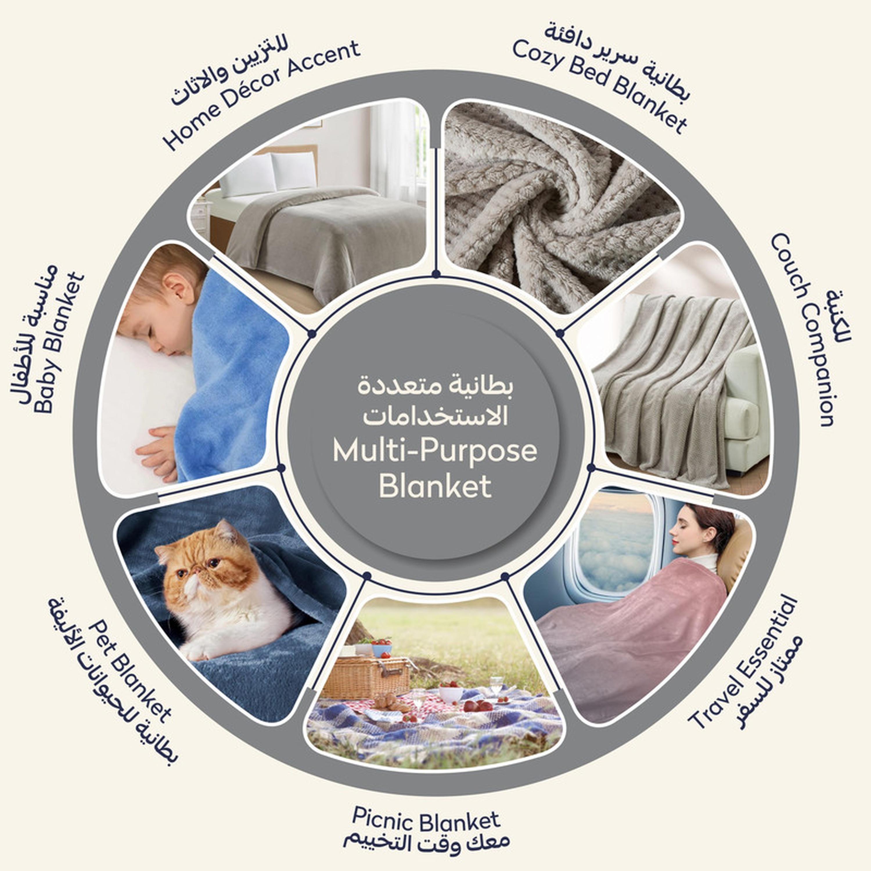 بطانية توين صوف وافل بارزة الملمس من دونتيلا - 170x210 سم-household-bedding-blankets-image-5