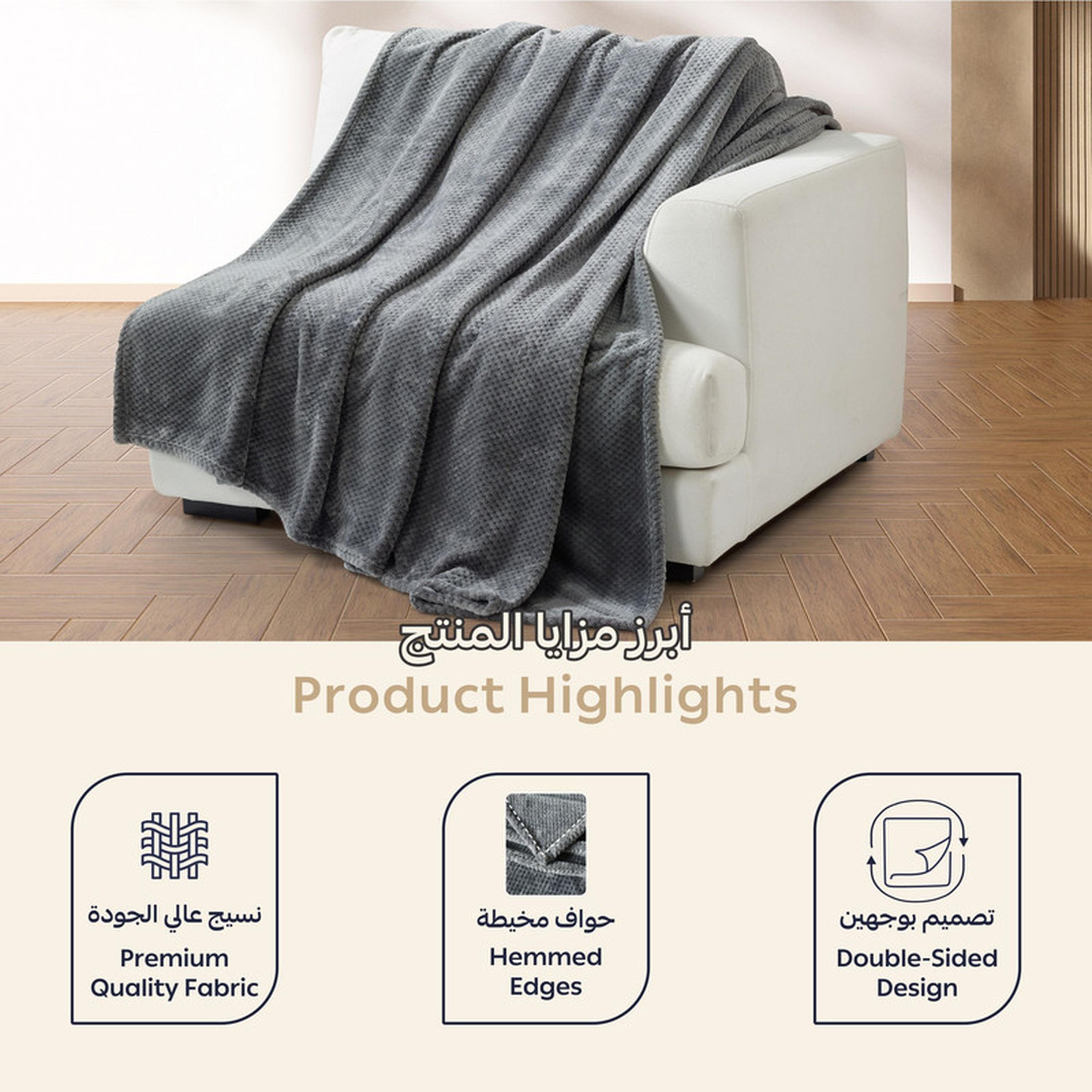 بطانية توين صوف وافل بارزة الملمس من دونتيلا - 170x210 سم-household-bedding-blankets-image-4