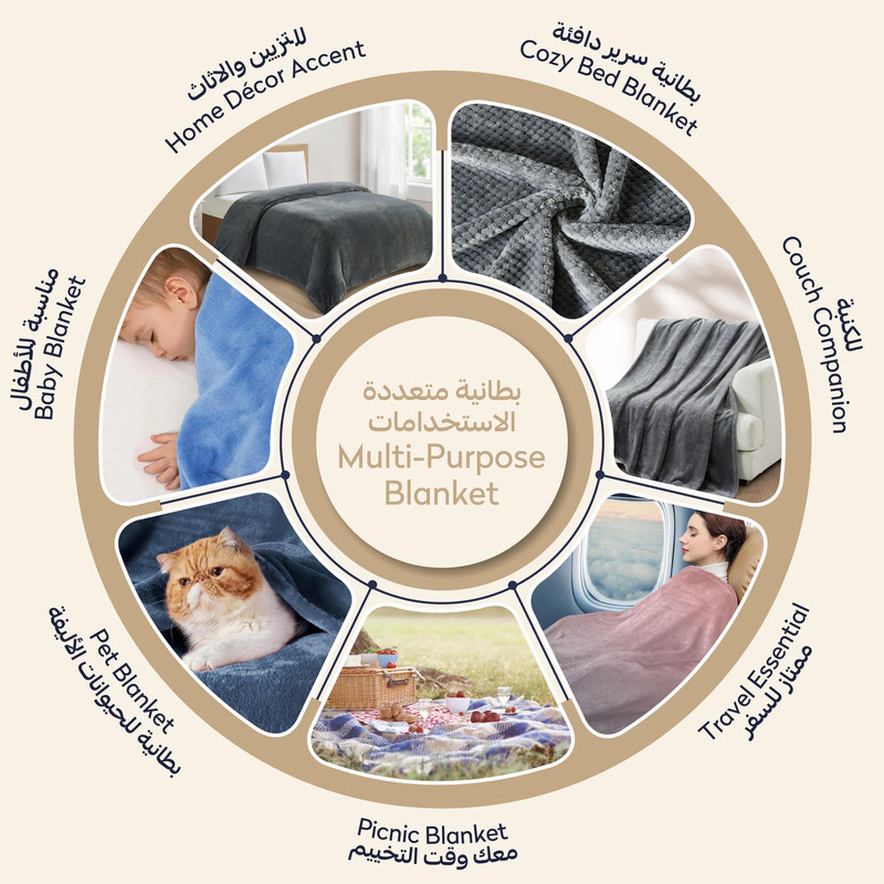بطانية توين صوف وافل بارزة الملمس من دونتيلا - 170x210 سم-household-bedding-blankets-image-5