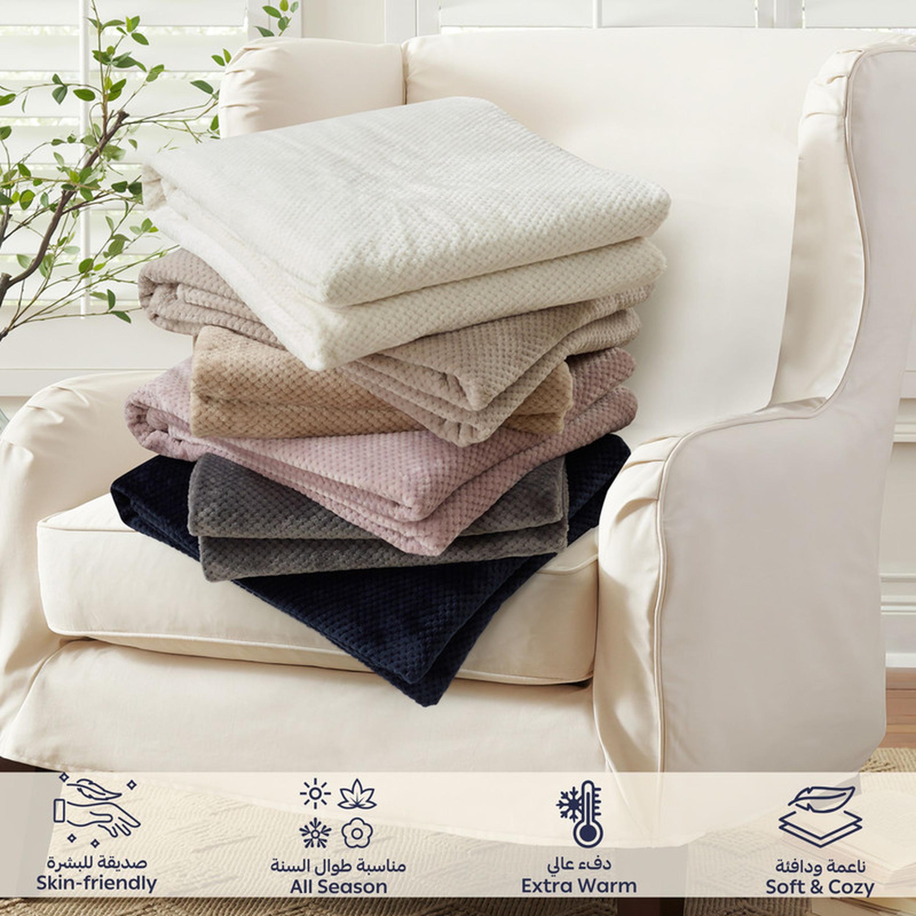 بطانية توين صوف وافل بارزة الملمس من دونتيلا - 170x210 سم-household-bedding-blankets-image-6