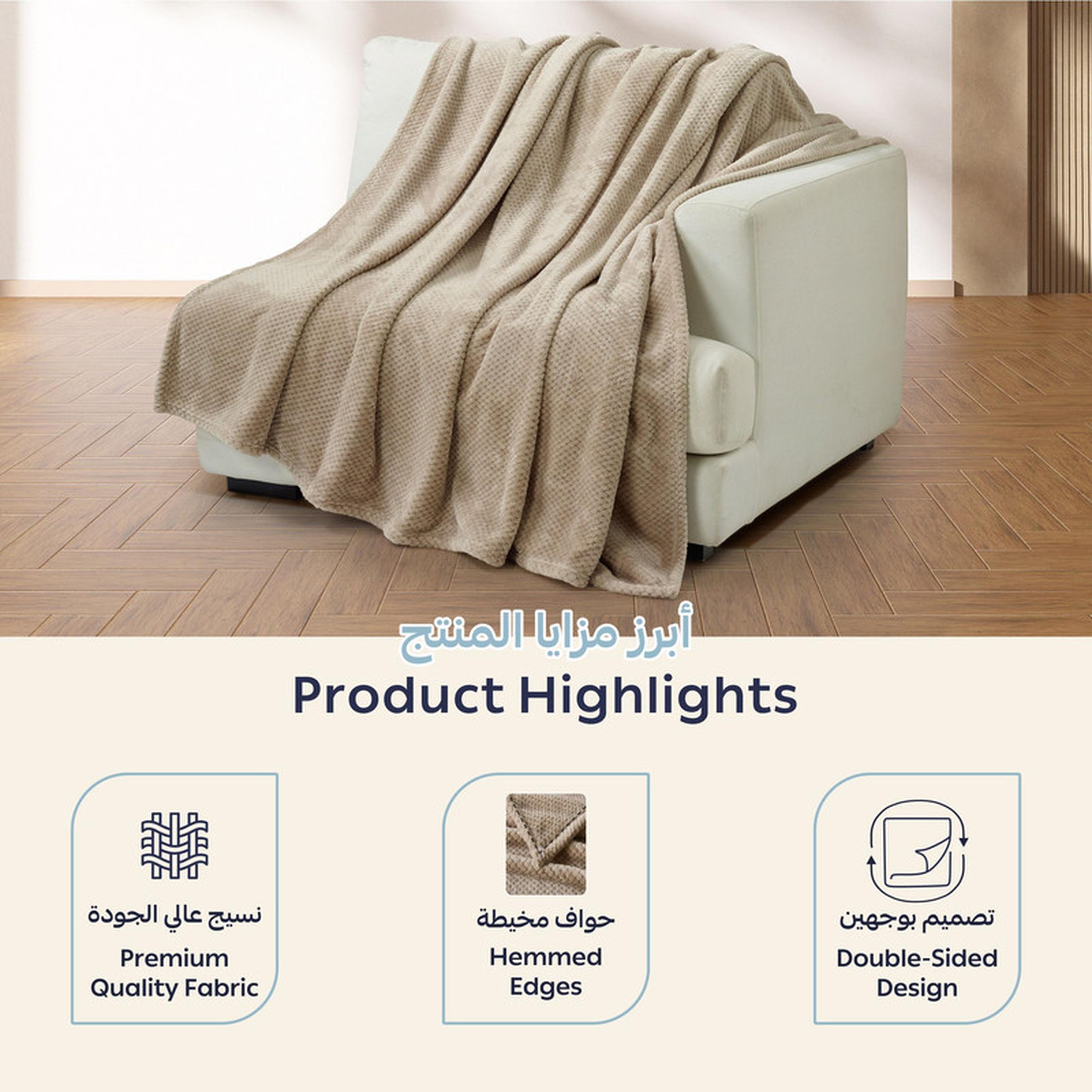 بطانية توين صوف وافل بارزة الملمس من دونتيلا - 170x210 سم-household-bedding-blankets-image-4