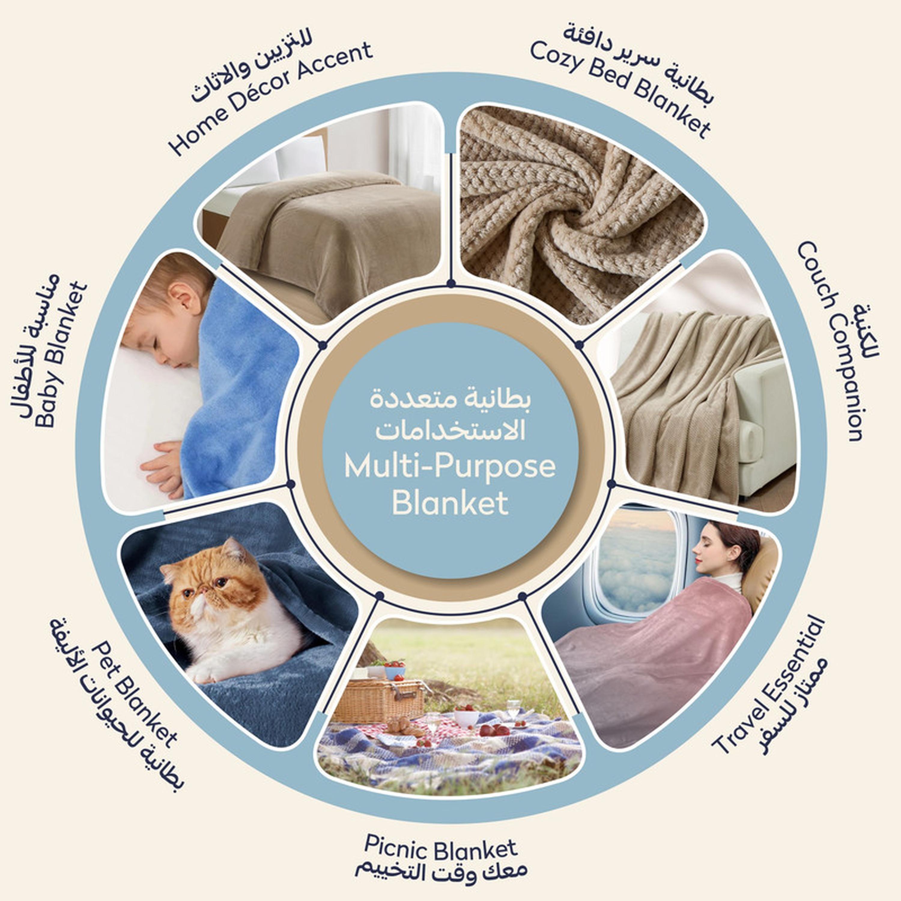 بطانية توين صوف وافل بارزة الملمس من دونتيلا - 170x210 سم-household-bedding-blankets-image-5