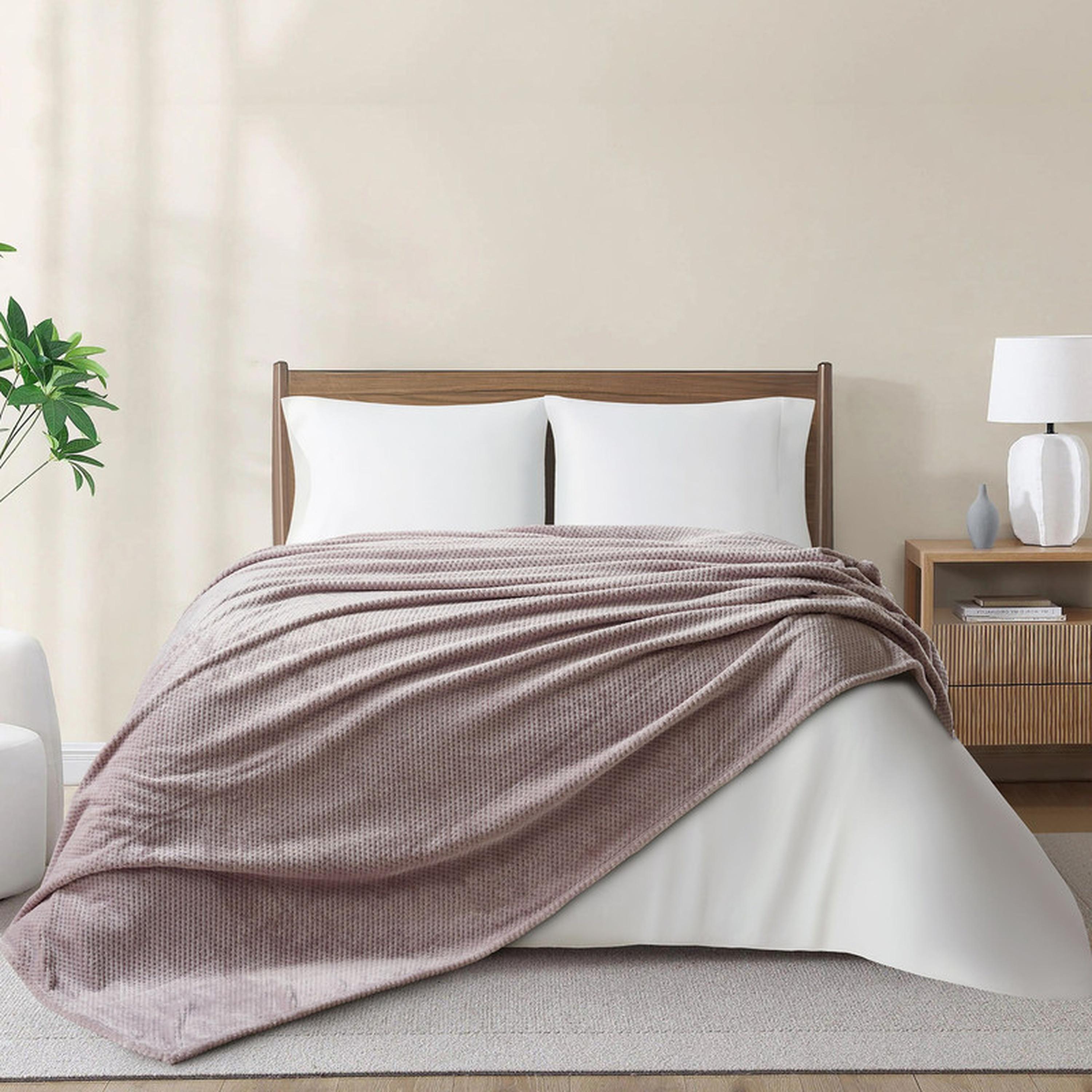 بطانية توين صوف وافل بارزة الملمس من دونتيلا - 170x210 سم-household-bedding-blankets-image-1