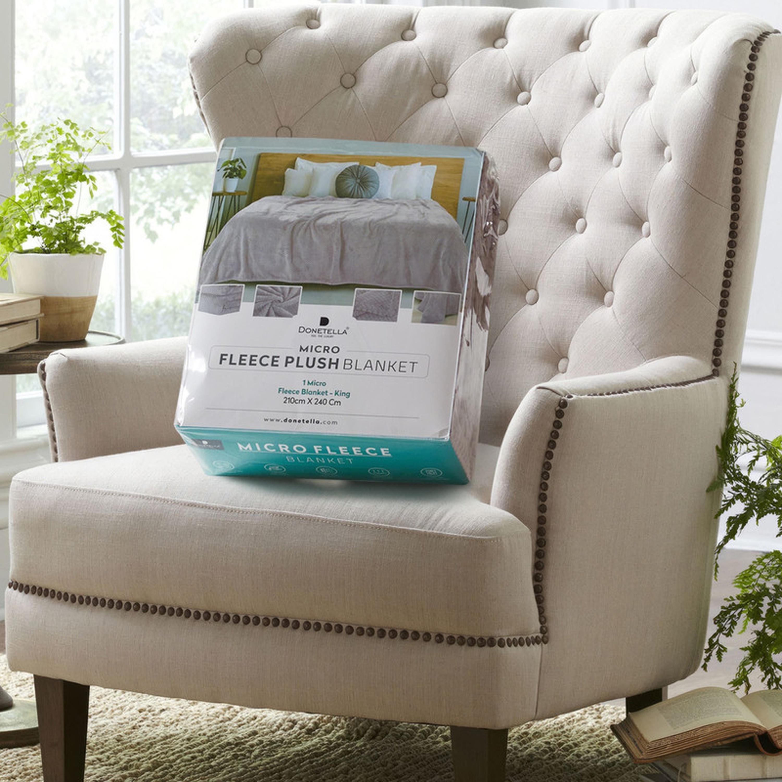 بطانية توين صوف وافل بارزة الملمس من دونتيلا - 170x210 سم-household-bedding-blankets-image-2