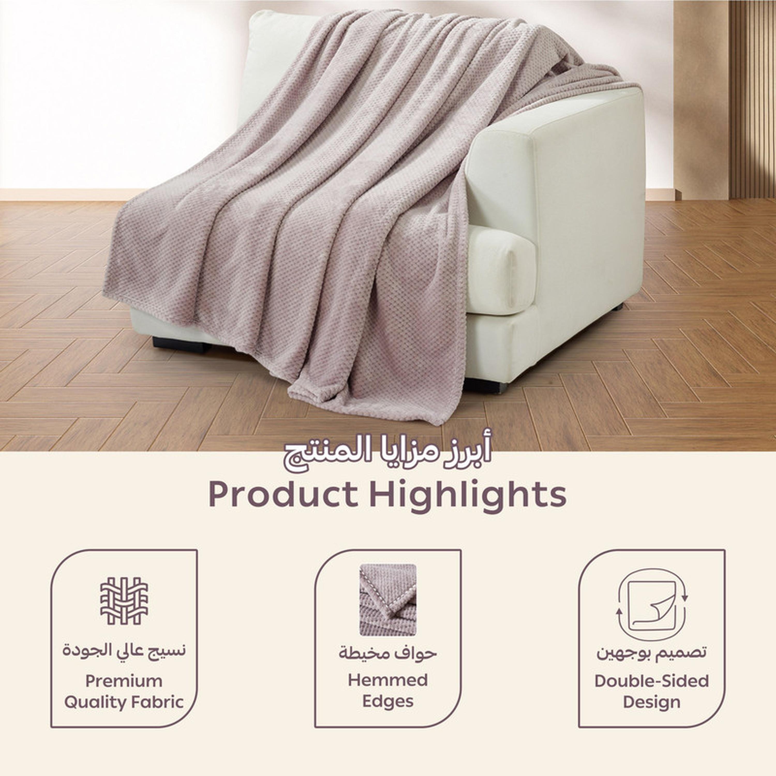 بطانية توين صوف وافل بارزة الملمس من دونتيلا - 170x210 سم-household-bedding-blankets-image-4