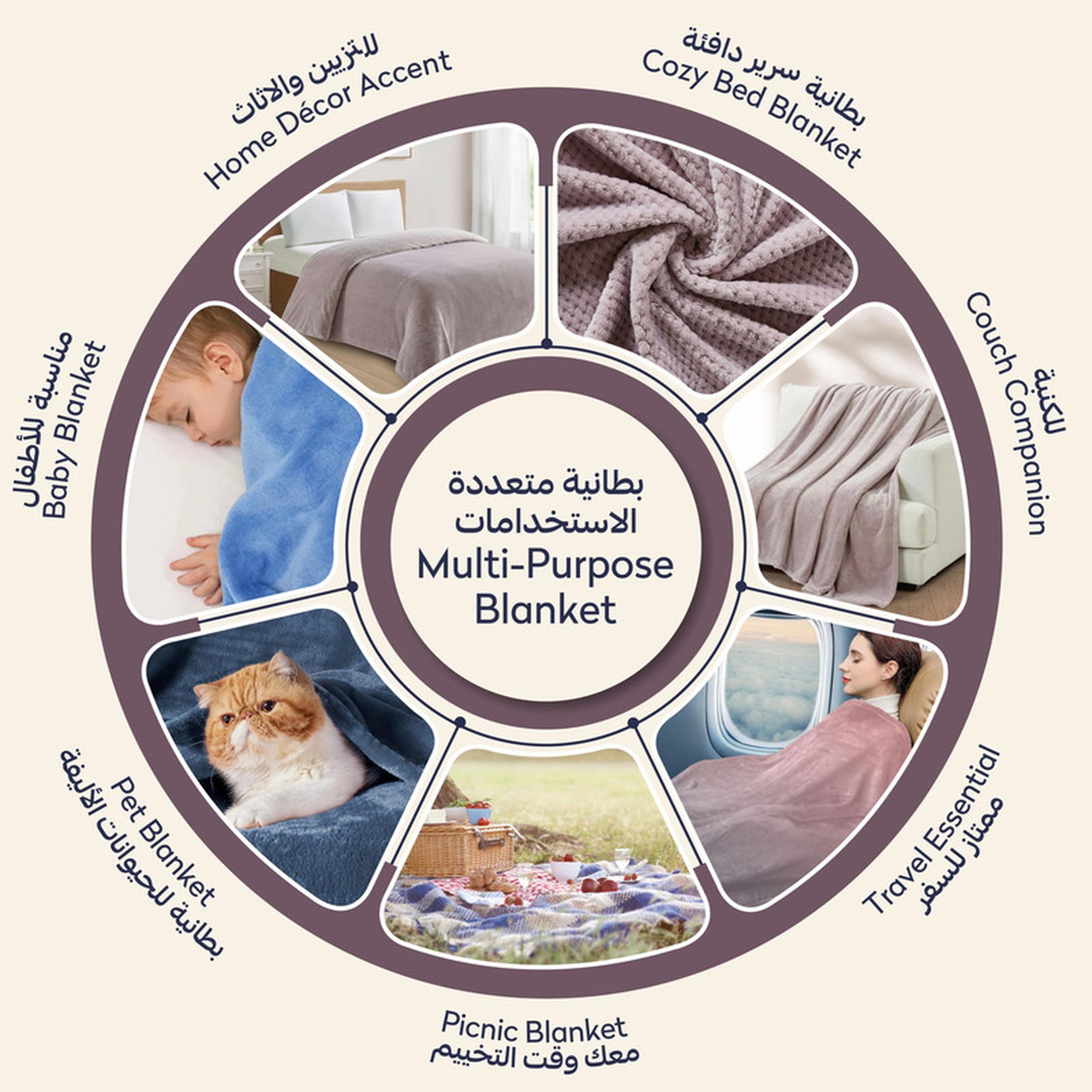 بطانية توين صوف وافل بارزة الملمس من دونتيلا - 170x210 سم-household-bedding-blankets-image-5