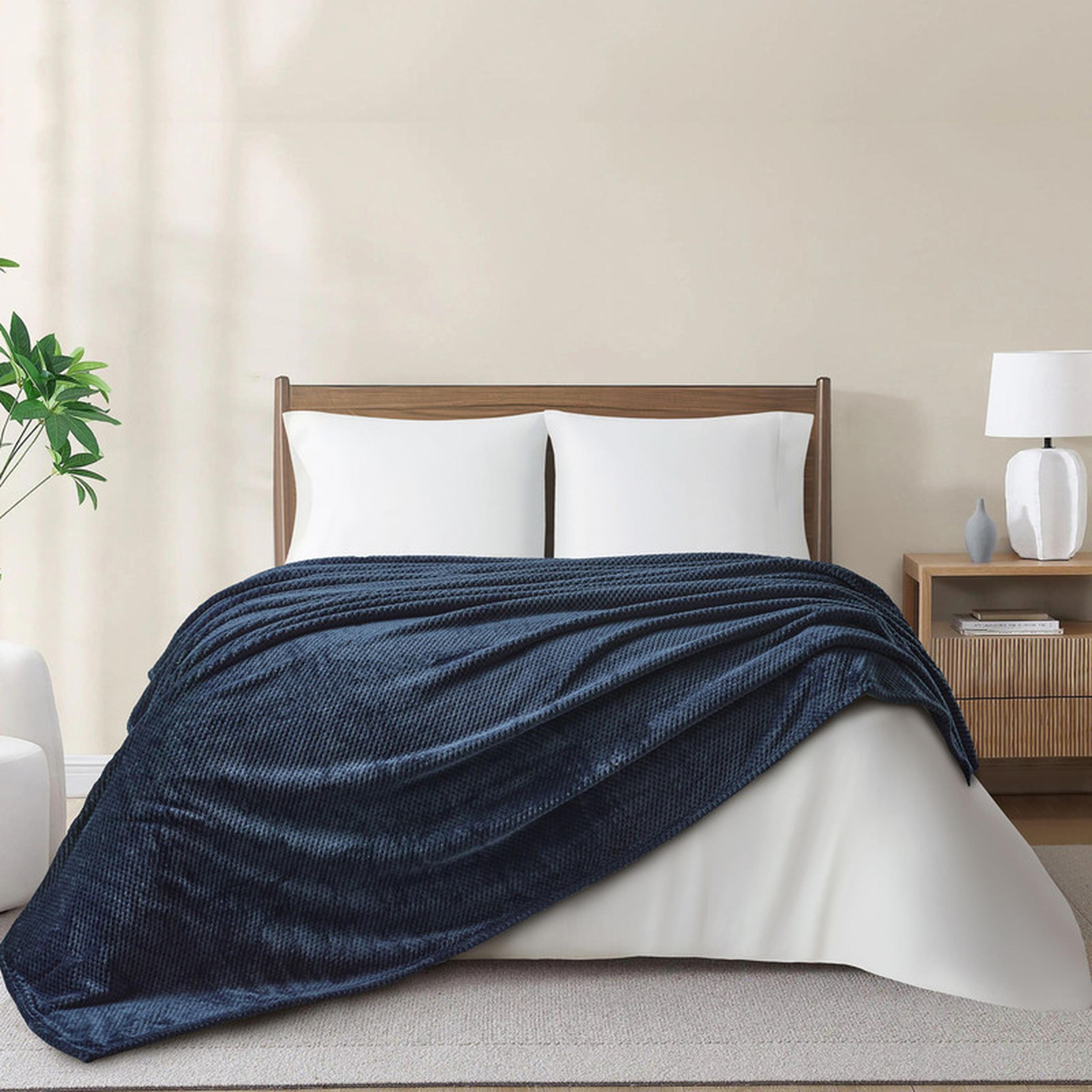 بطانية توين صوف وافل بارزة الملمس من دونتيلا - 170x210 سم-household-bedding-blankets-image-1