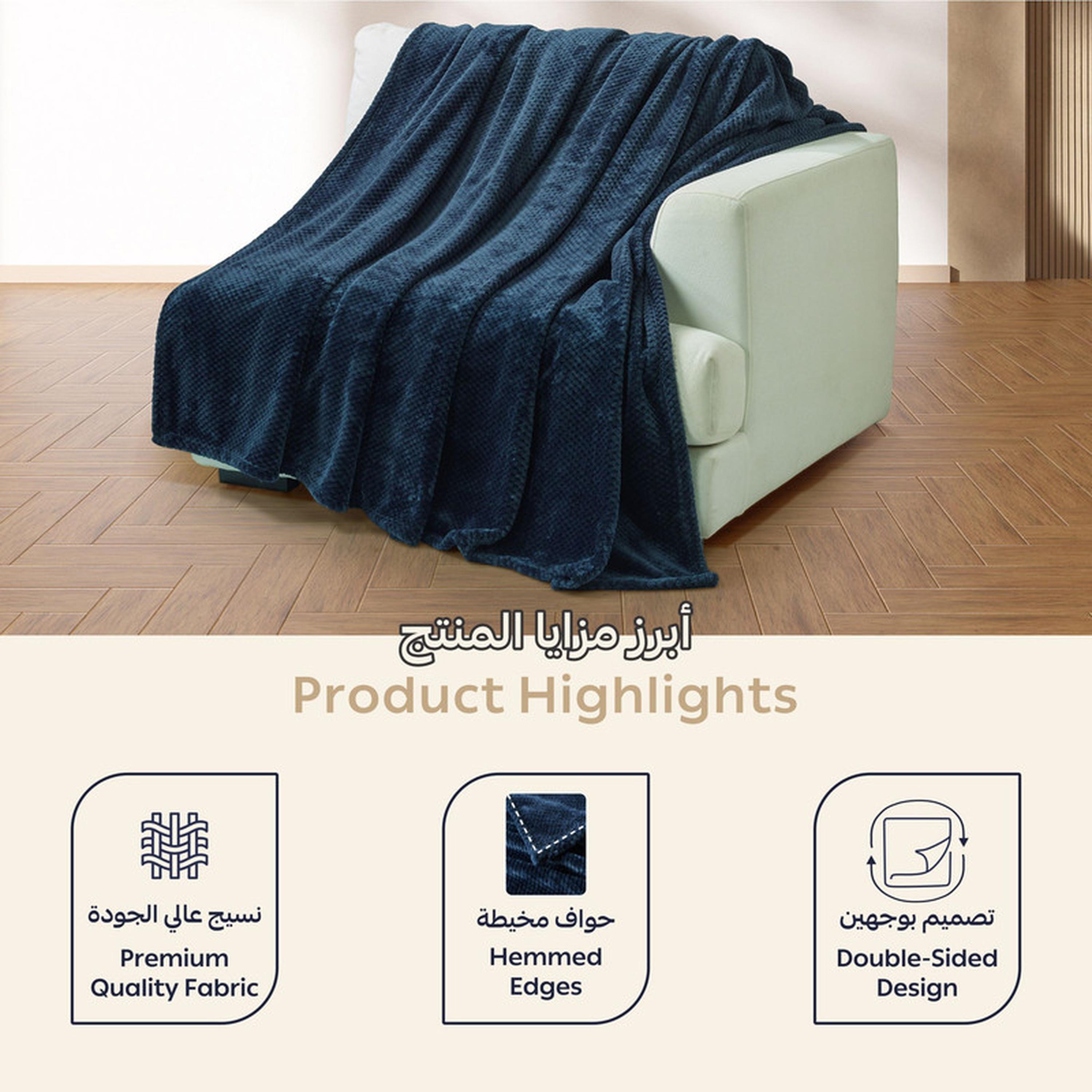 بطانية توين صوف وافل بارزة الملمس من دونتيلا - 170x210 سم-household-bedding-blankets-image-4