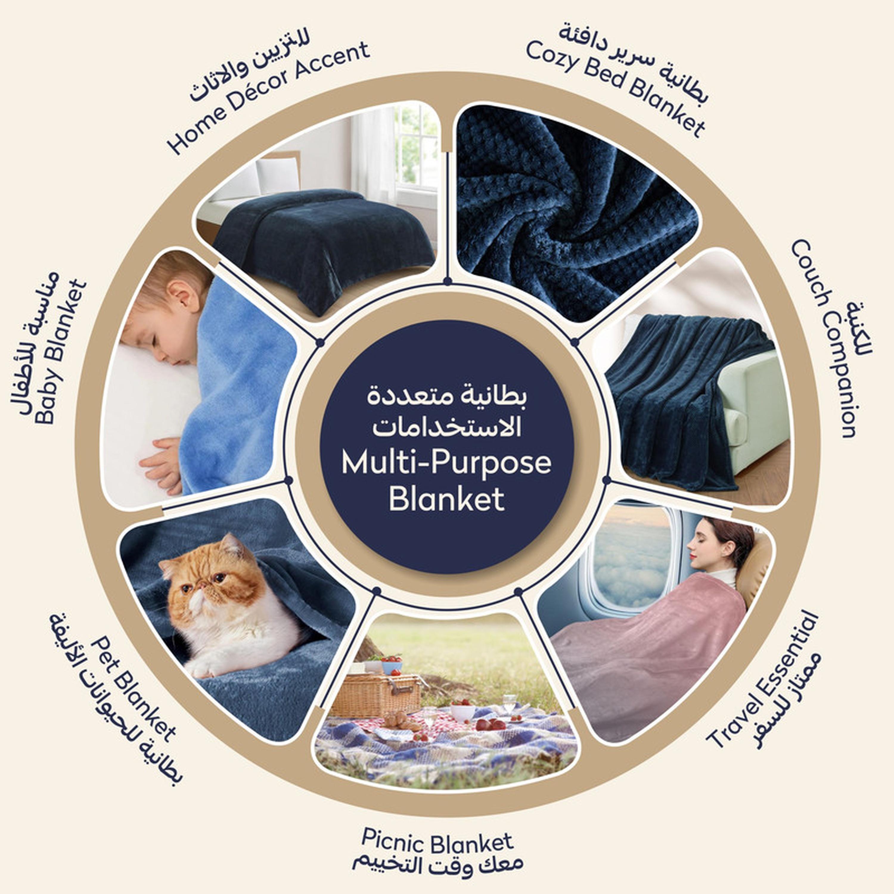 بطانية توين صوف وافل بارزة الملمس من دونتيلا - 170x210 سم-household-bedding-blankets-image-5
