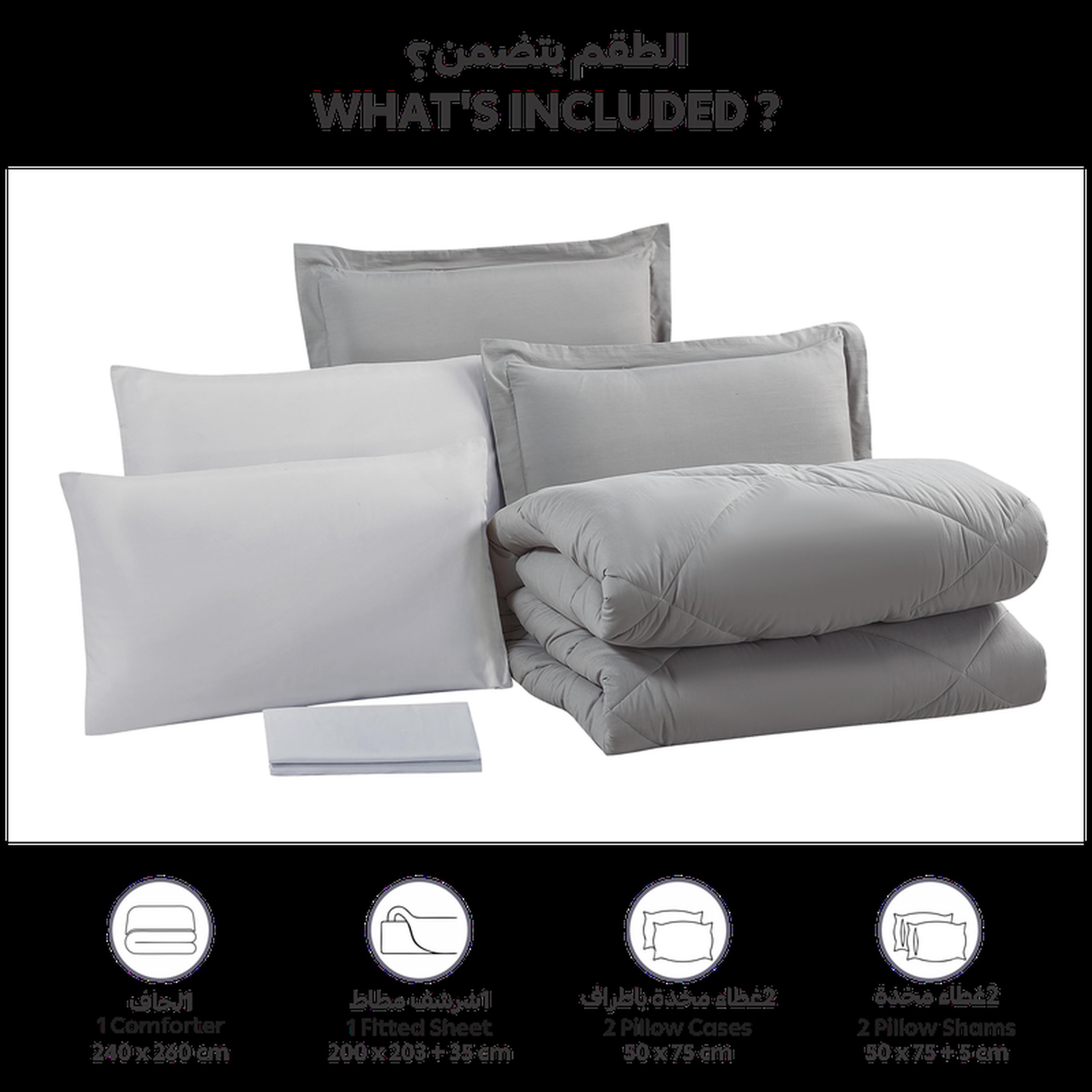 Diamond Quilted 6-Piece King Comforter Set - 240x260 cm-household-bedding-comfortersandbedspreads-comforters-image-3