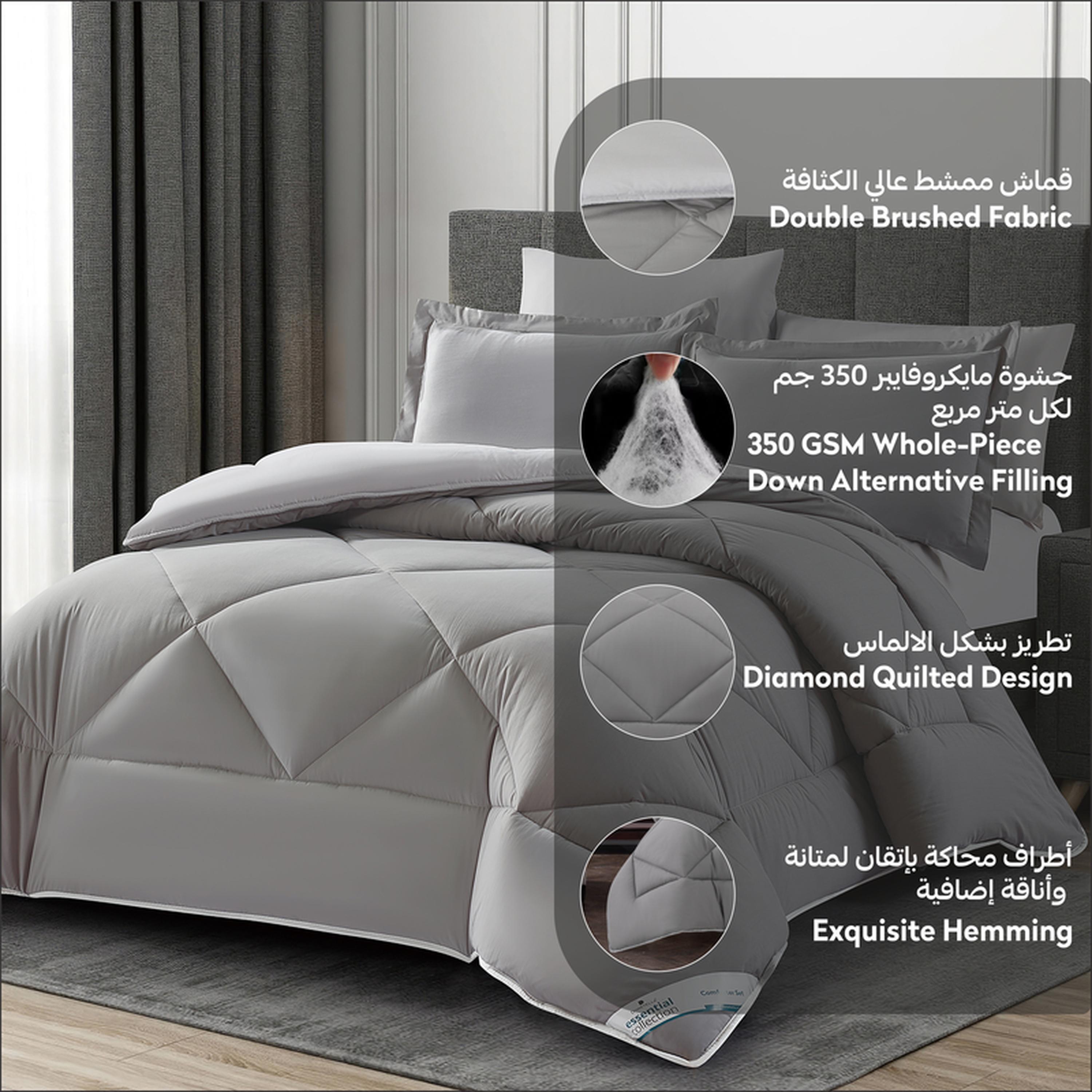 Diamond Quilted 6-Piece King Comforter Set - 240x260 cm-household-bedding-comfortersandbedspreads-comforters-image-4