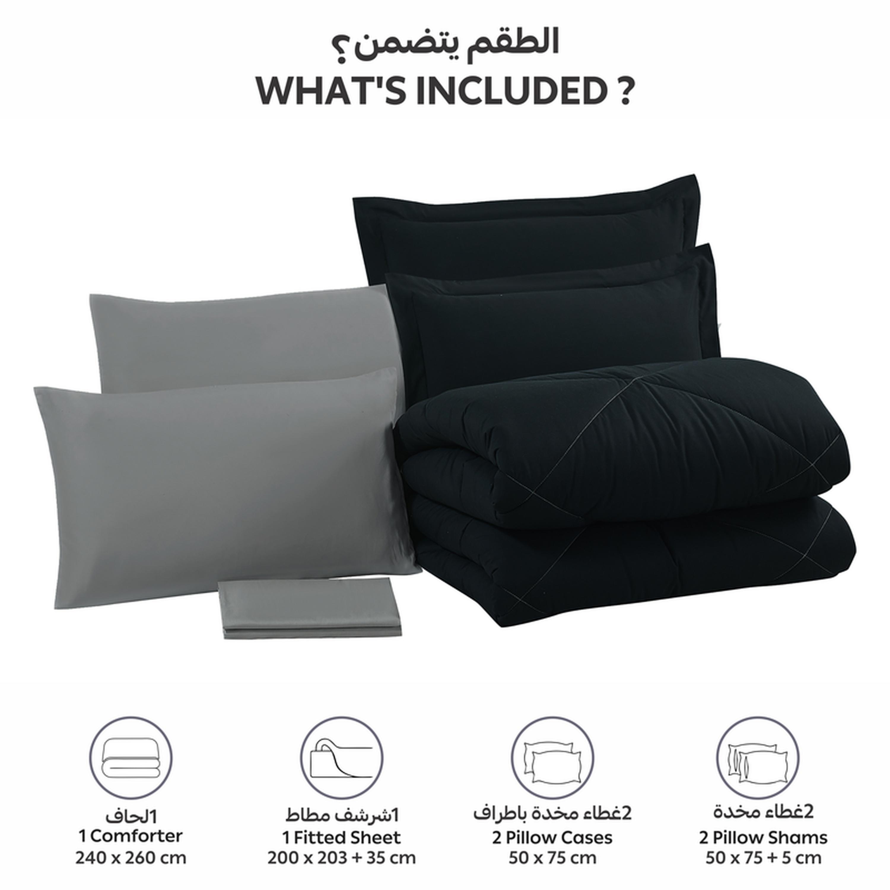 Diamond Quilted 6-Piece King Comforter Set - 240x260 cm-household-bedding-comfortersandbedspreads-comforters-image-3