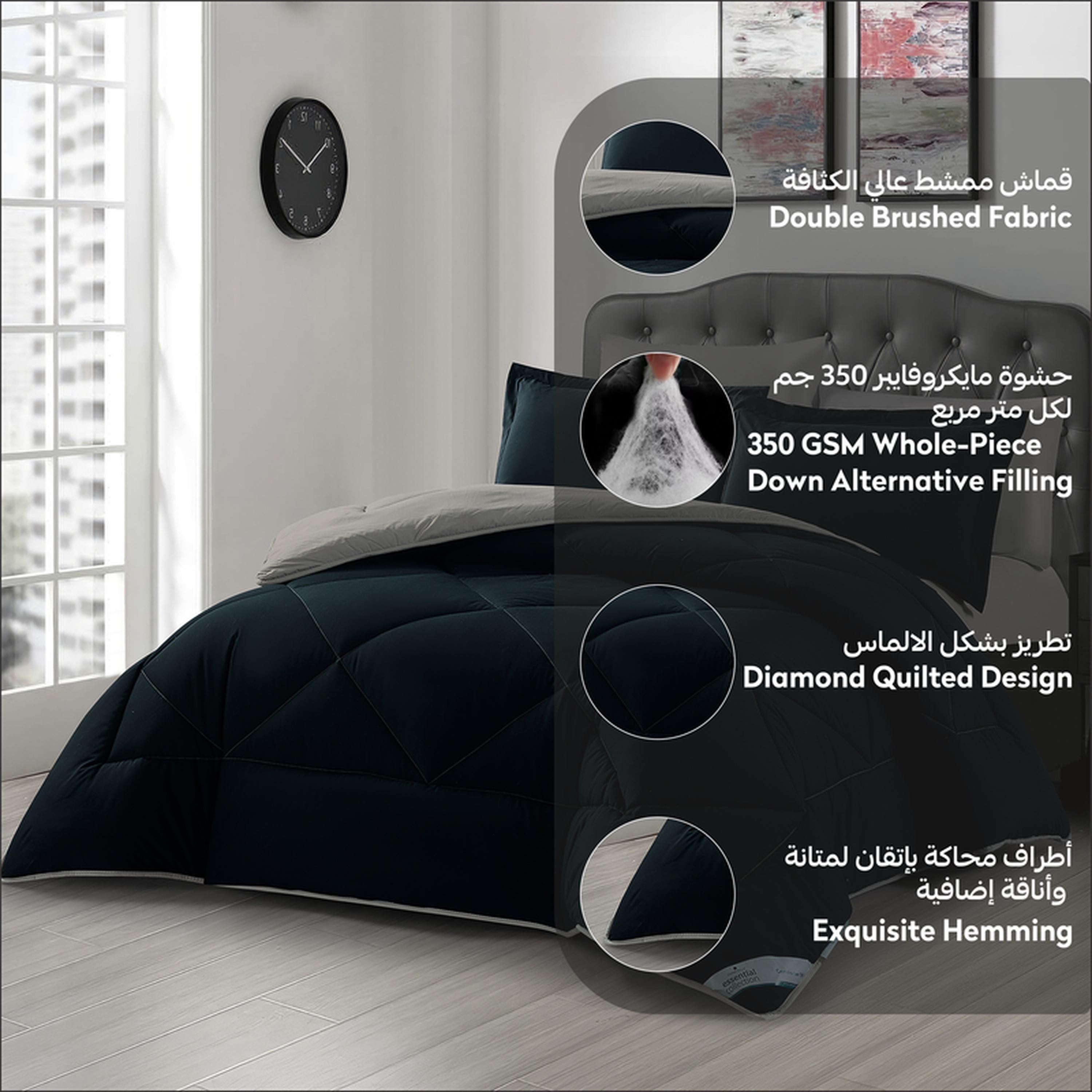 Diamond Quilted 6-Piece King Comforter Set - 240x260 cm-household-bedding-comfortersandbedspreads-comforters-image-4